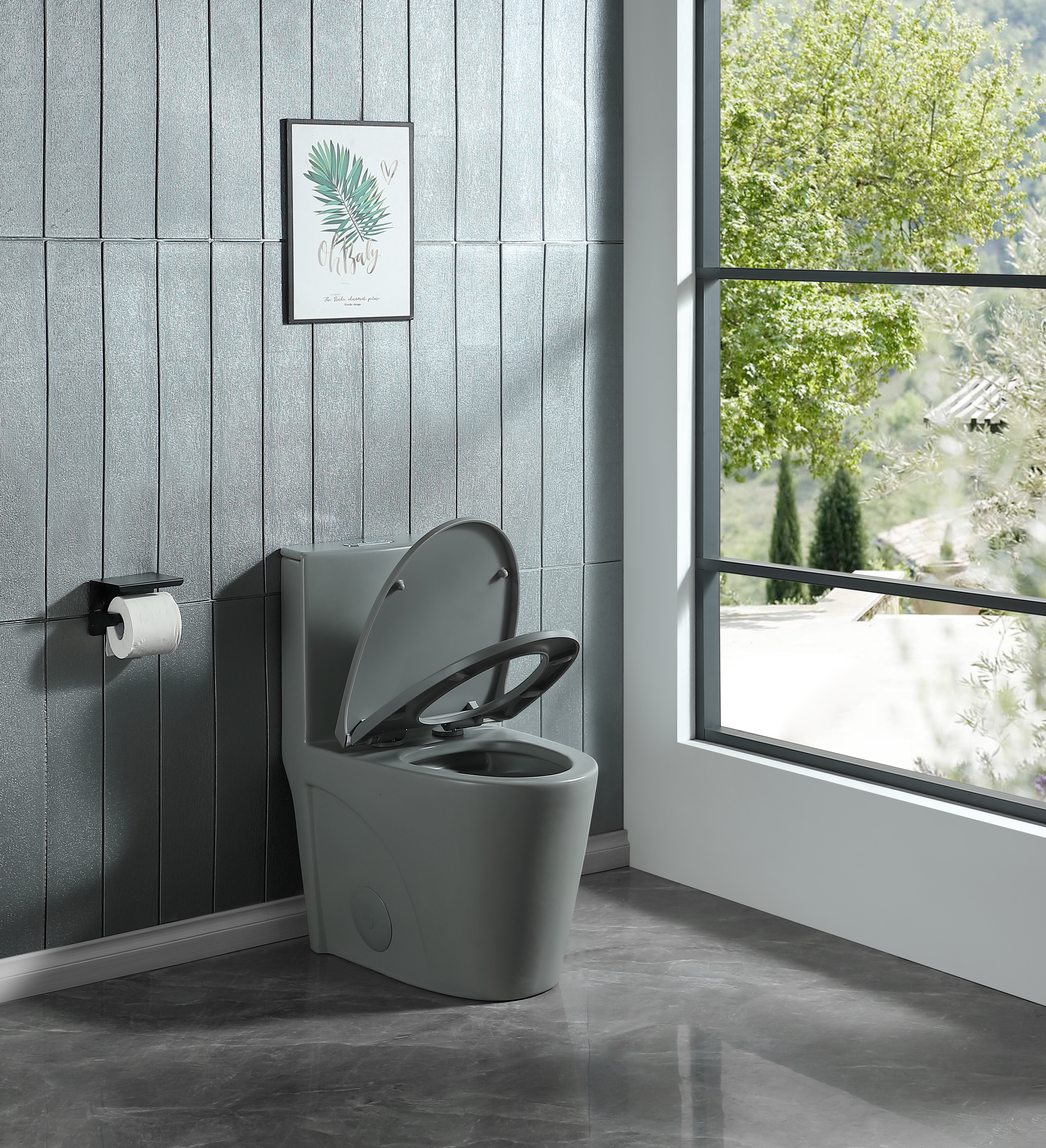 Dual-Flush 1.1/1.6 GPF Elongated One-Piece Toilet with Soft-Close Seat
