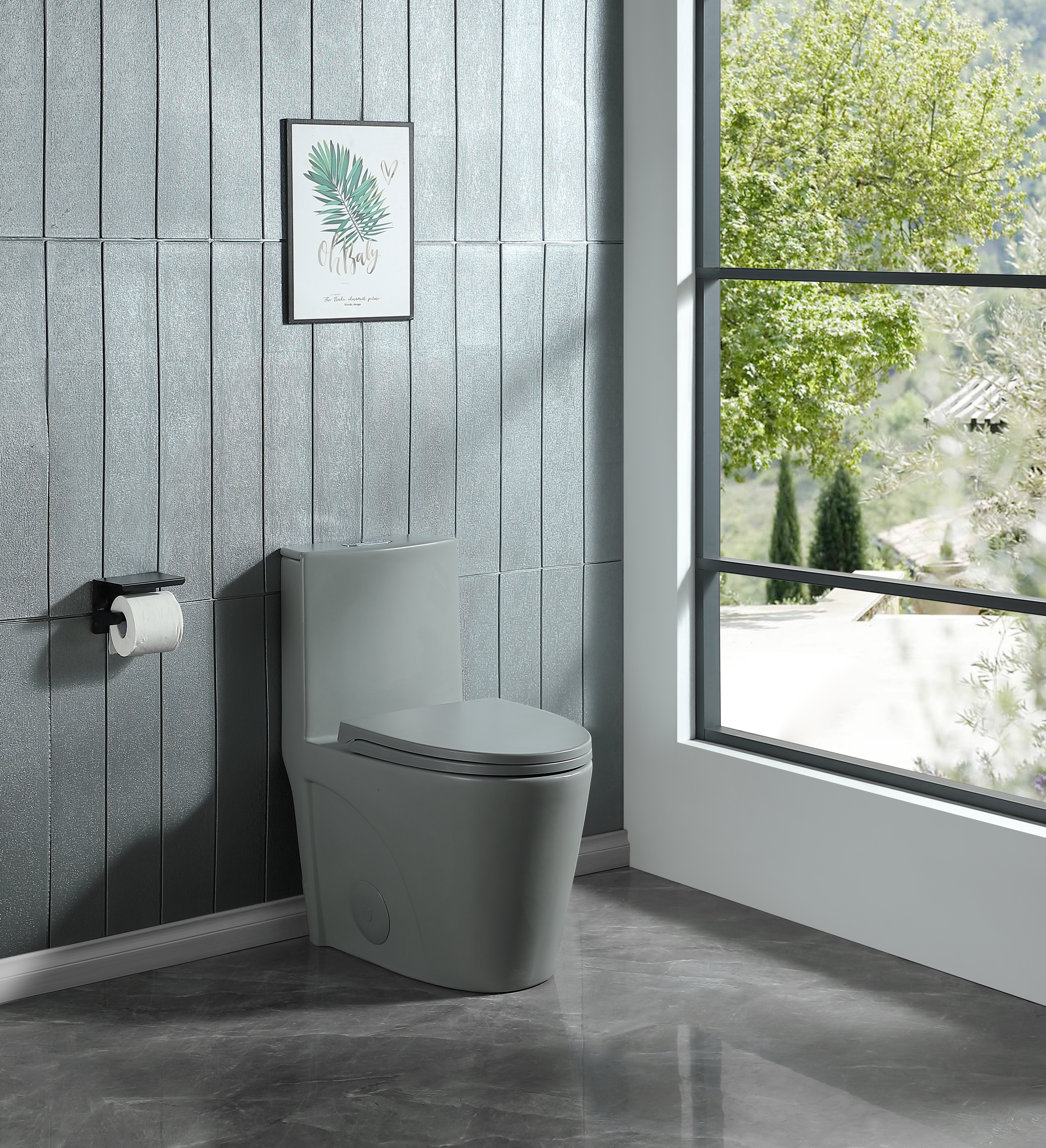 Dual-Flush 1.1/1.6 GPF Elongated One-Piece Toilet with Soft-Close Seat