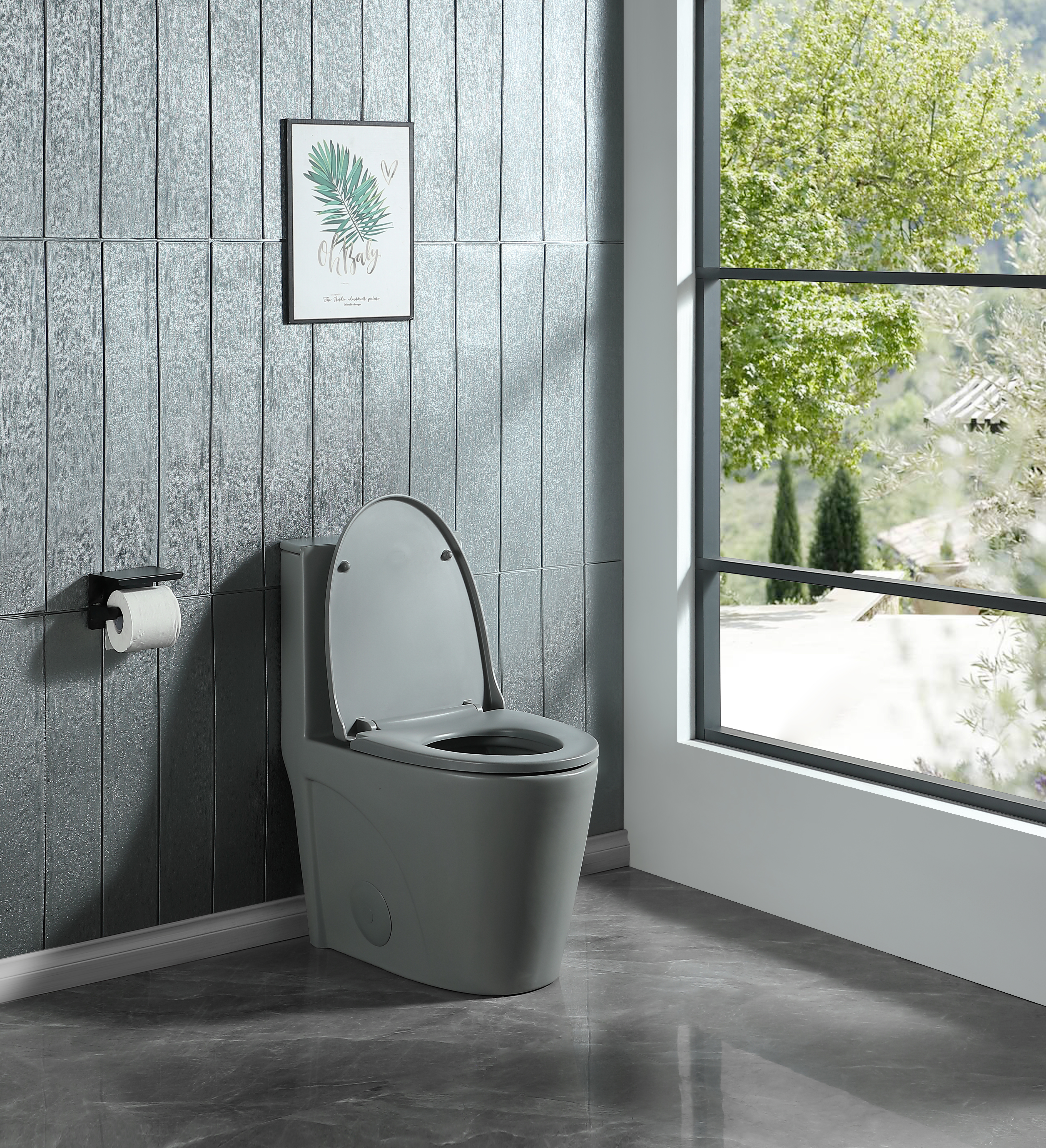 Dual-Flush 1.1/1.6 GPF Elongated One-Piece Toilet with Soft-Close Seat