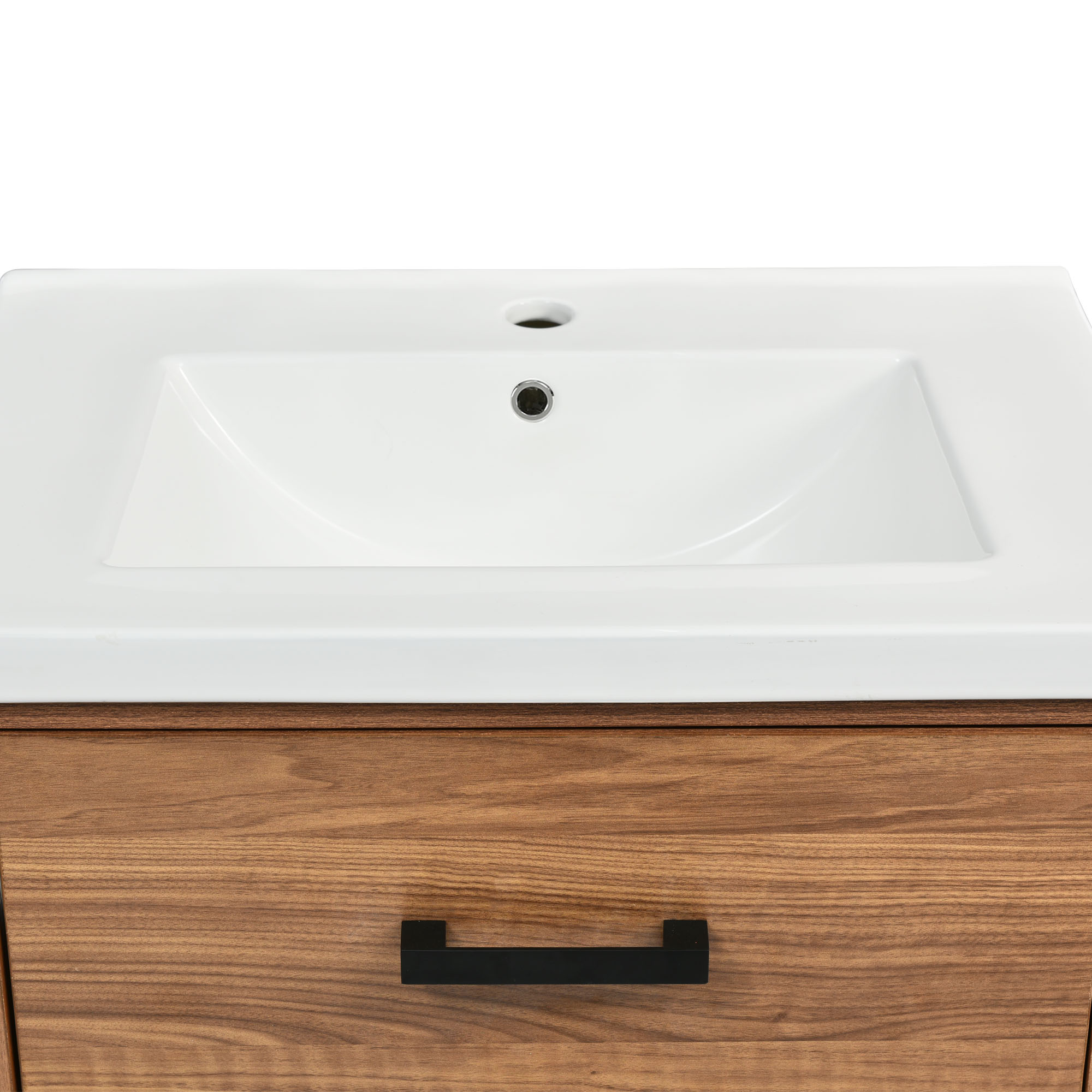 24'' Freestanding Bathroom Vanity with Ceramic Basin Sink and 3 Drawers