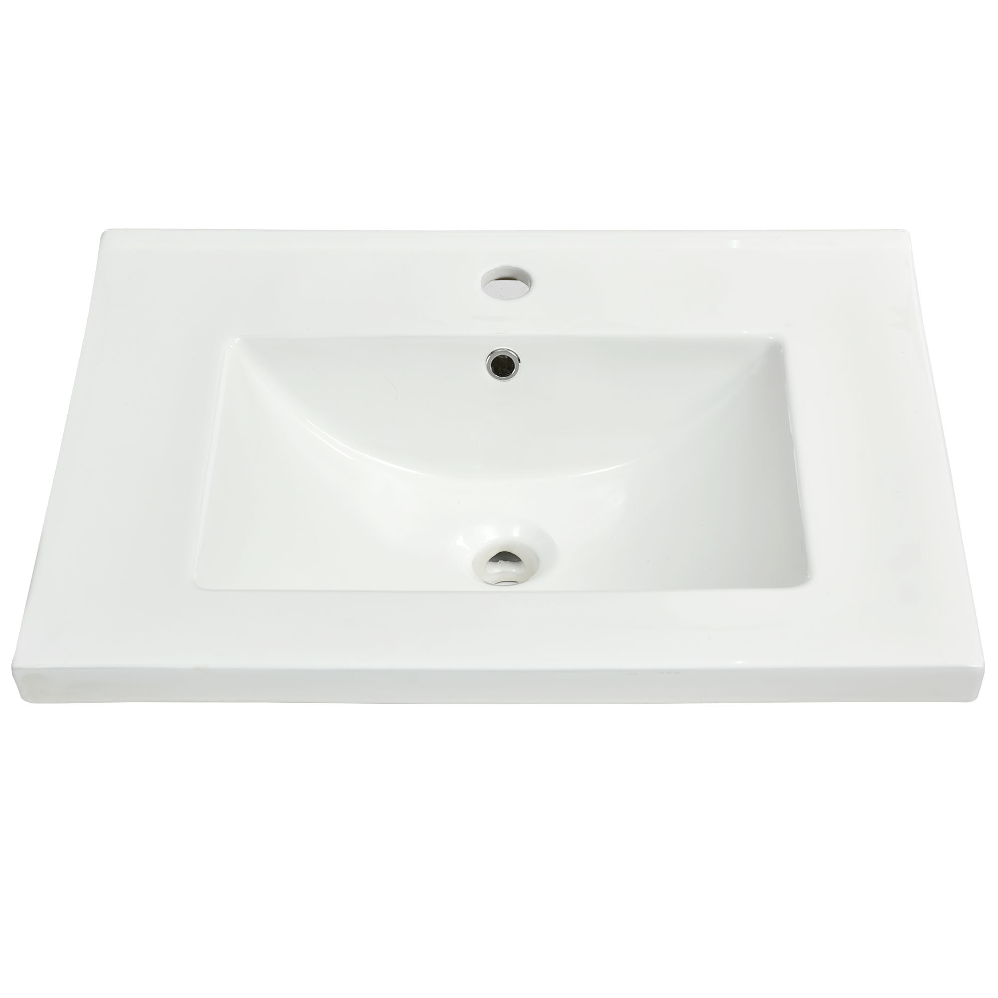 24'' Freestanding Bathroom Vanity with Ceramic Basin Sink and 3 Drawers