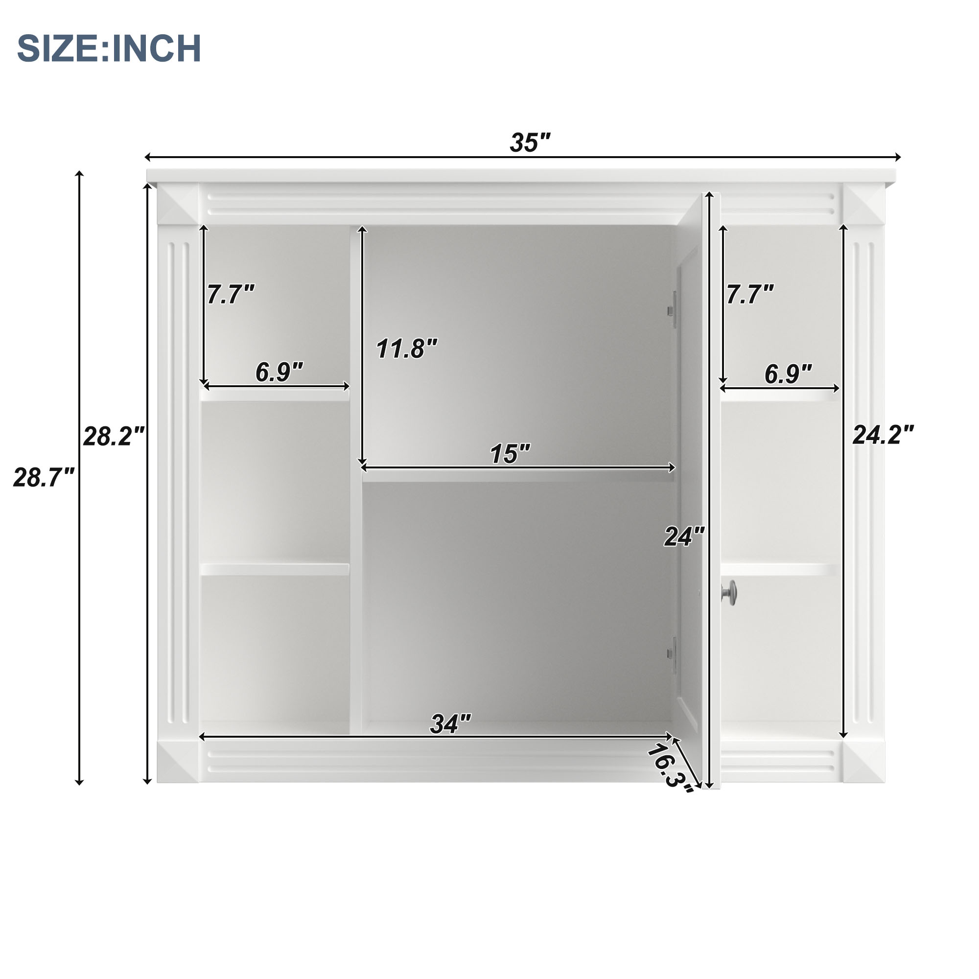 36'' Single Sink Freestanding Bathroom Vanity with 2 Soft Closing Doors and 2 Drawers