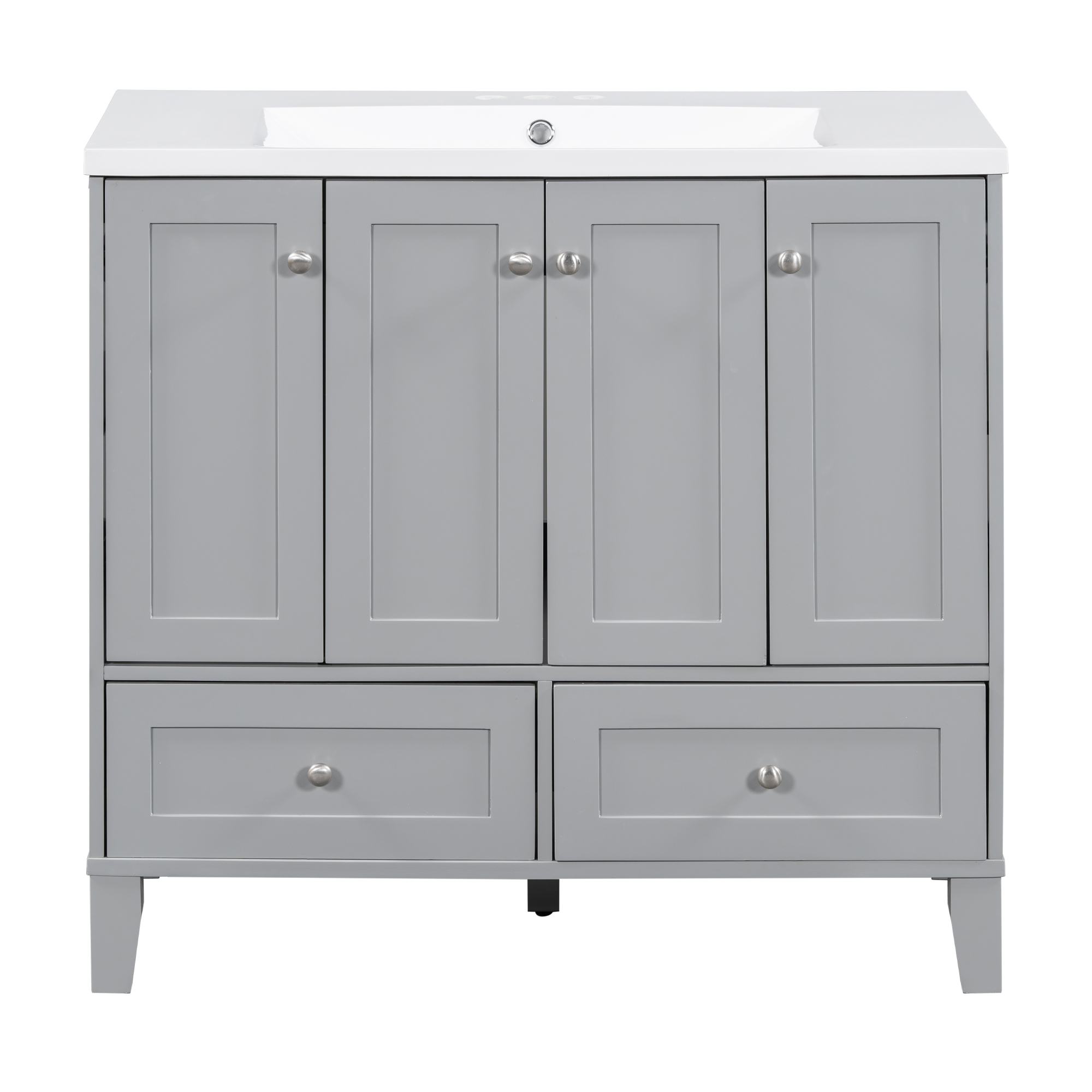36" Single Sink Freestanding Bathroom Vanity with 4 Soft Closing Doors& 2 Drawers