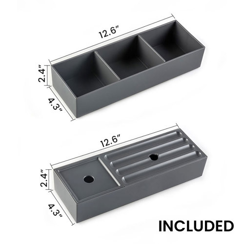 24"/30"/36" Striped Wall Mounted Floating Bathroom Vanity with White Ceramic Sink