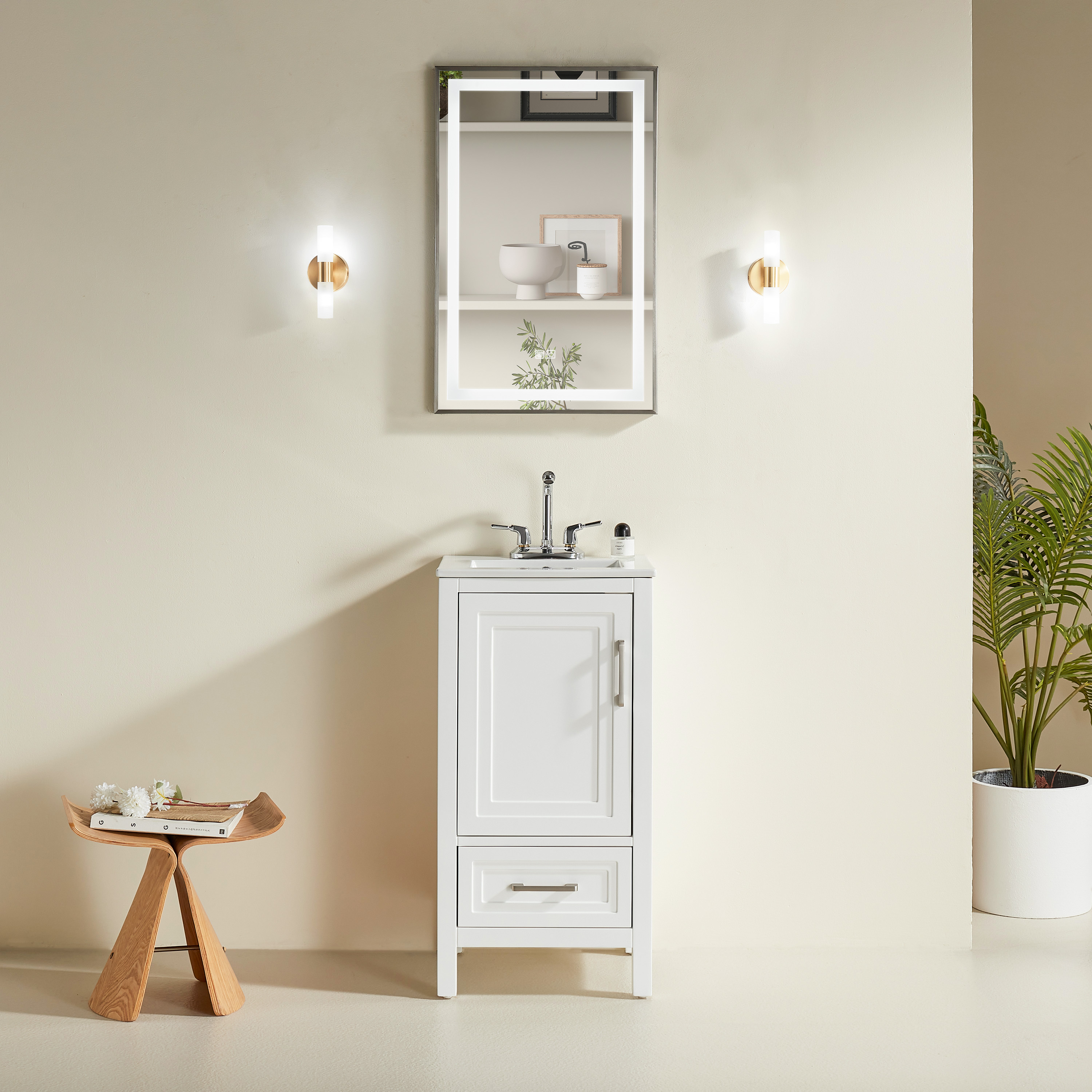 Fully Assembled 18"-60" Freestanding Bathroom Vanity with Integrated Top