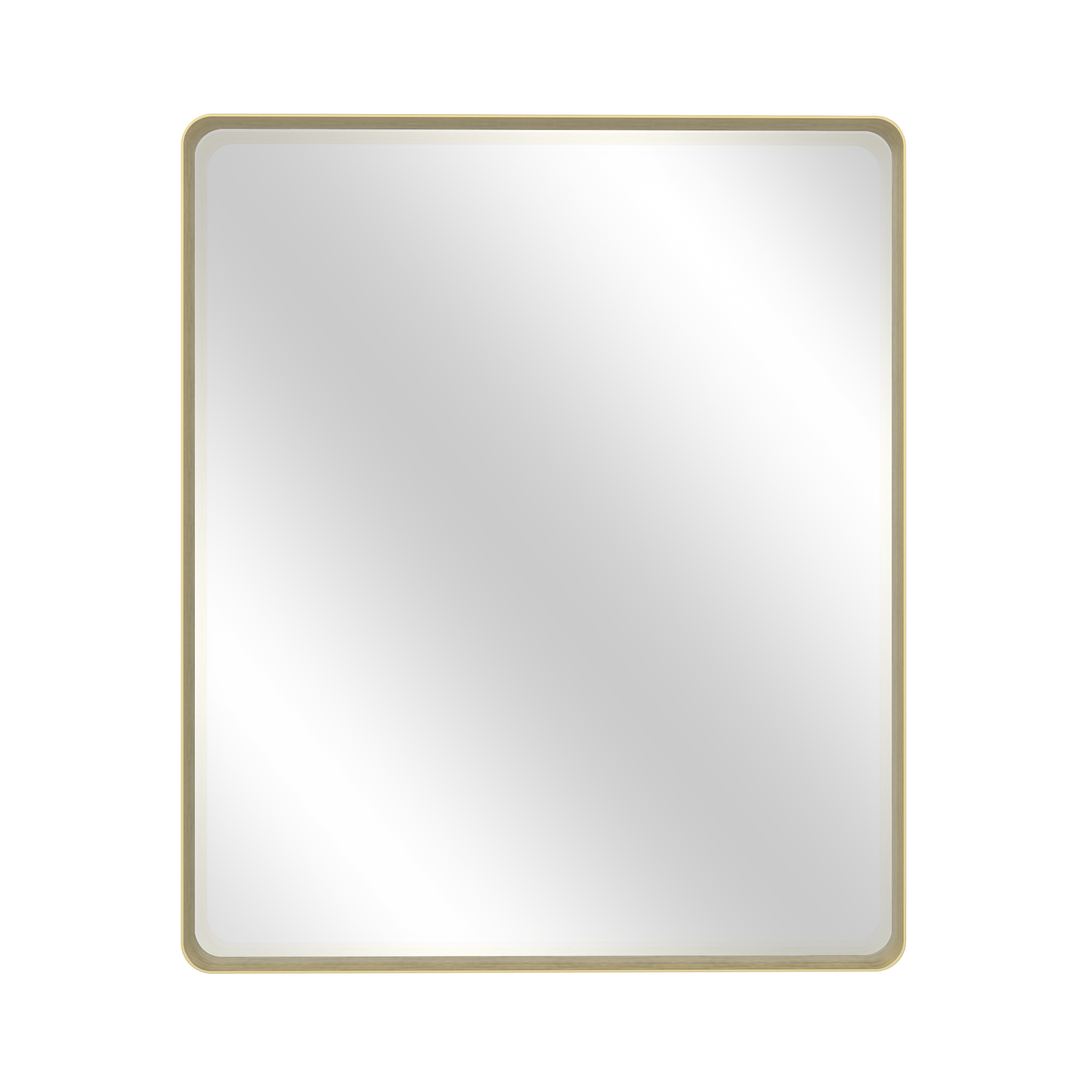 Tempered Glass Wall-Mounted Mirror with Gold Metal Frame