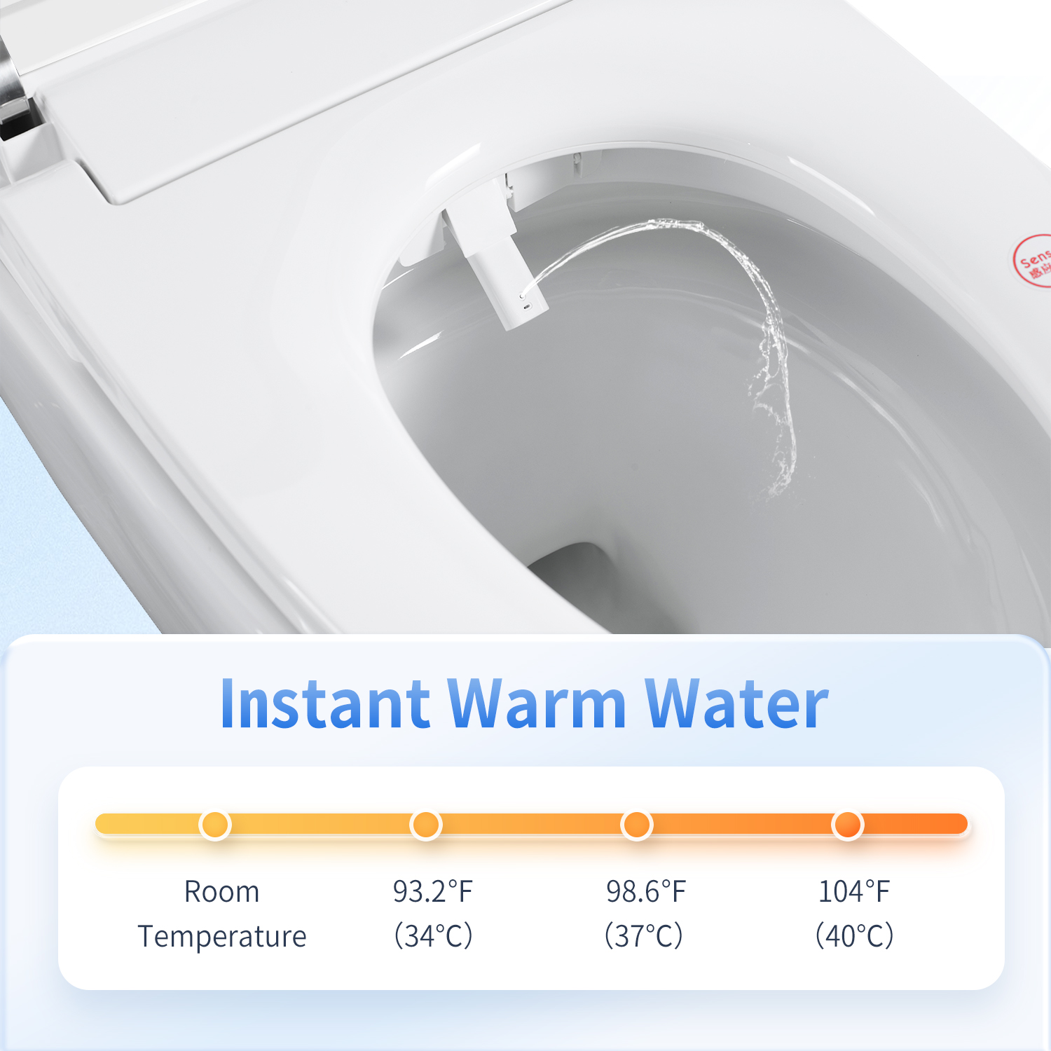 Modern Tankless Smart Toilet with Built-In Bidet Seat & Heated Seat