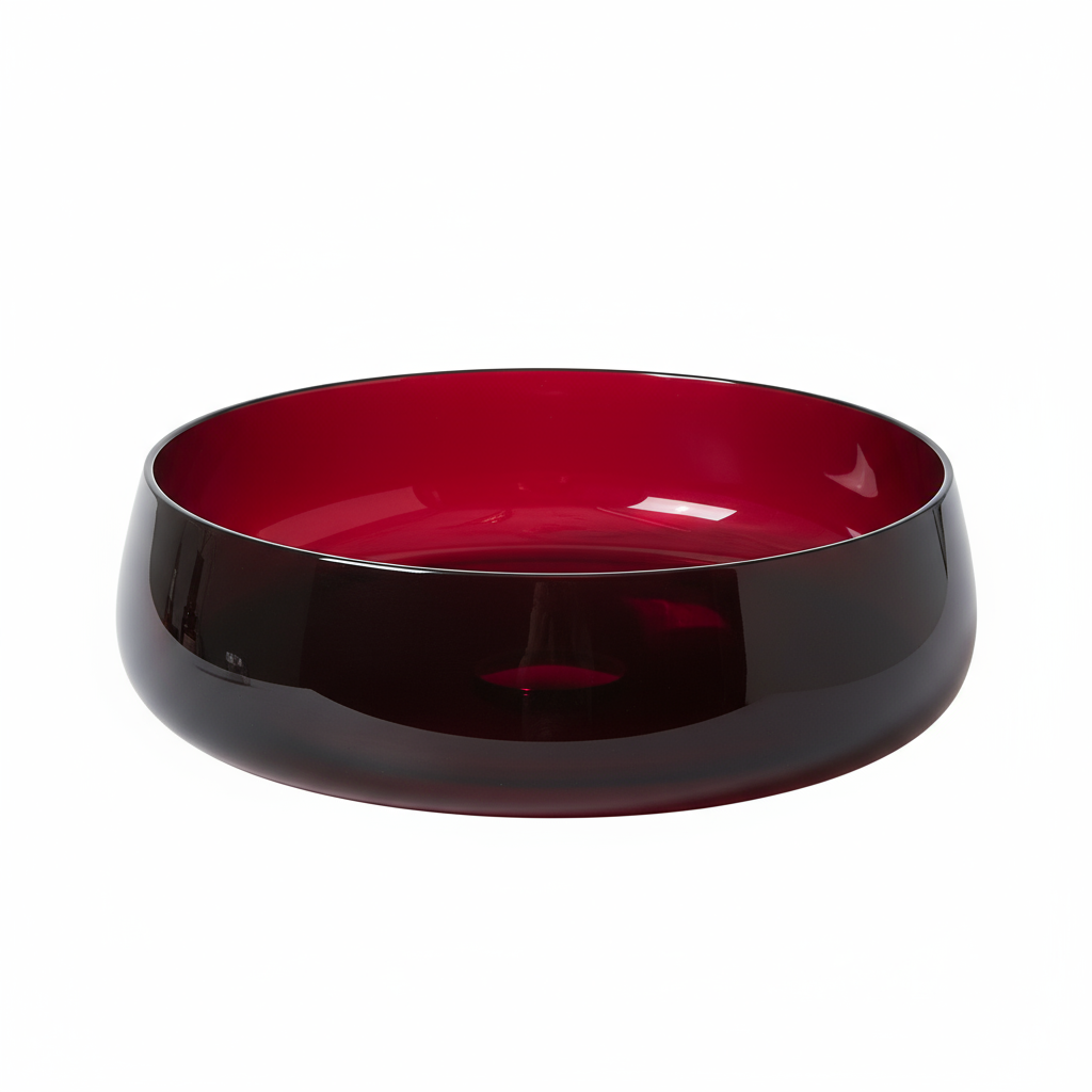 17.7-inch Round Transparent Resin Bathroom Vessel Sink with Drainer