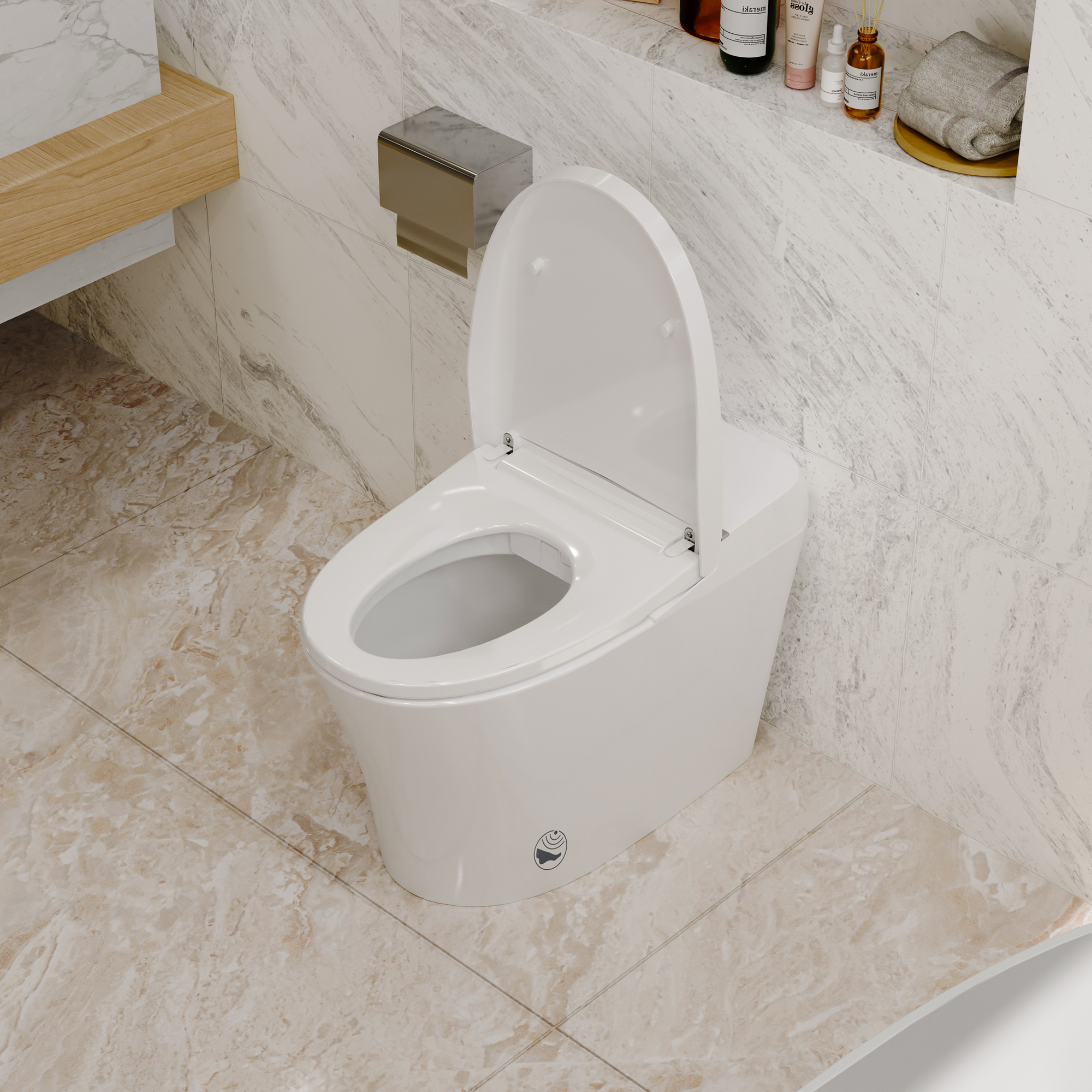 Heated Seat Smart Toilet with Dual Flush 1/1.28 GPF and Adjustable Temperature
