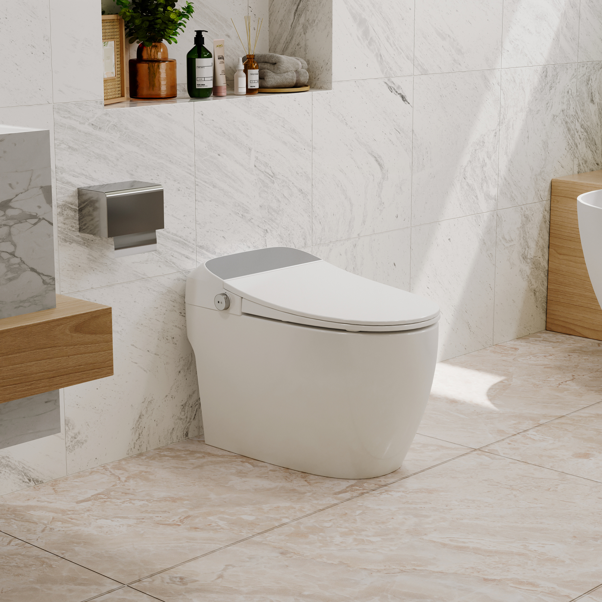 Tankless Smart Toilet with Heated Seat, Foot Sensor and Automatic Flush