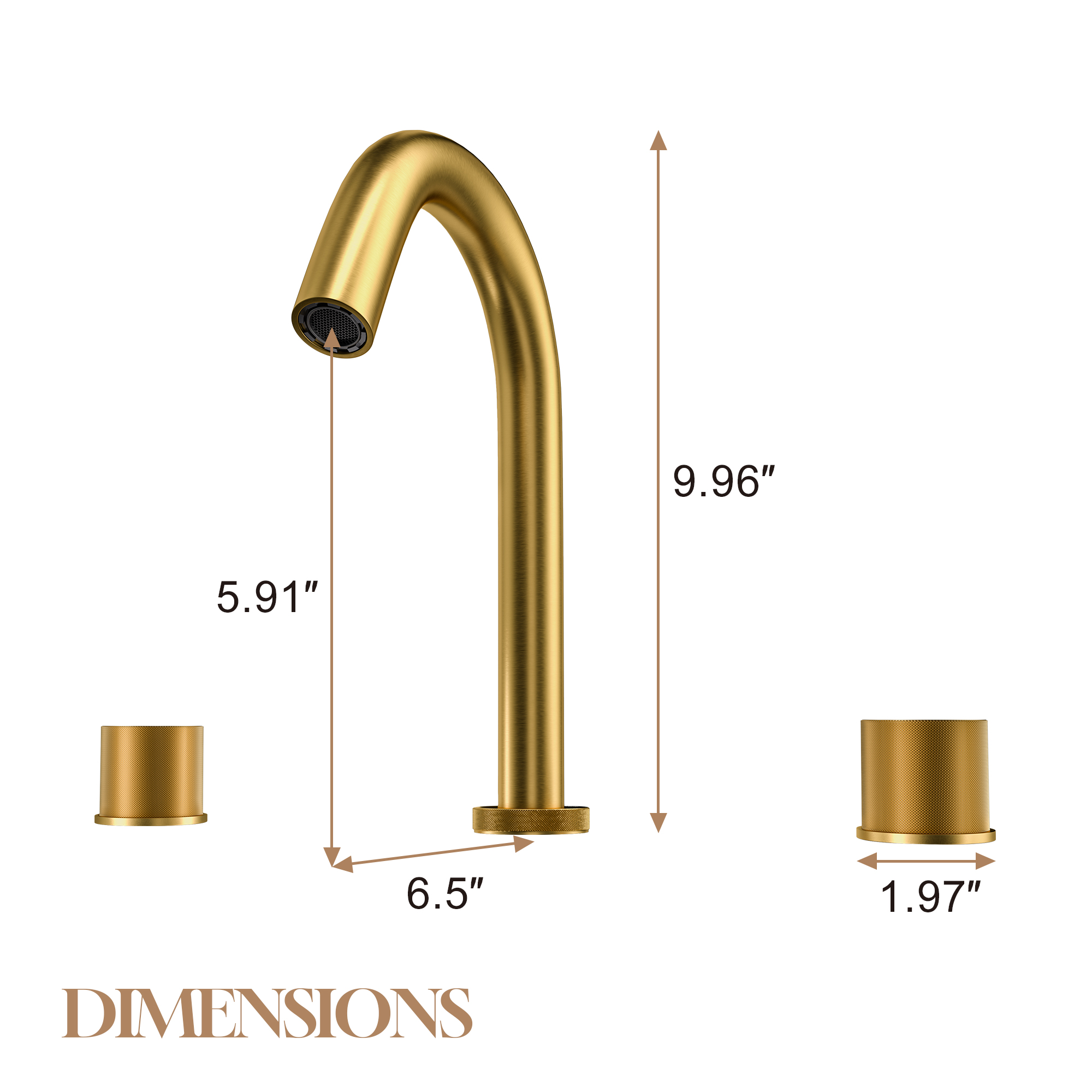 3-Hole Widespread Bathroom Sink Faucet with 360° Rotatable Spout