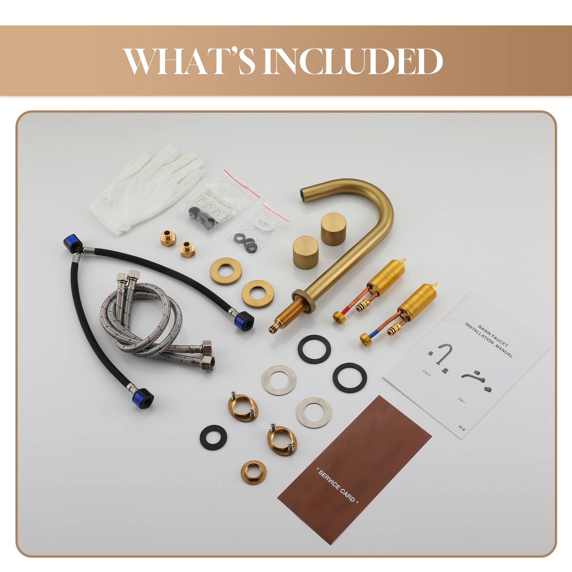 3-Hole Widespread Bathroom Sink Faucet with 360° Rotatable Spout