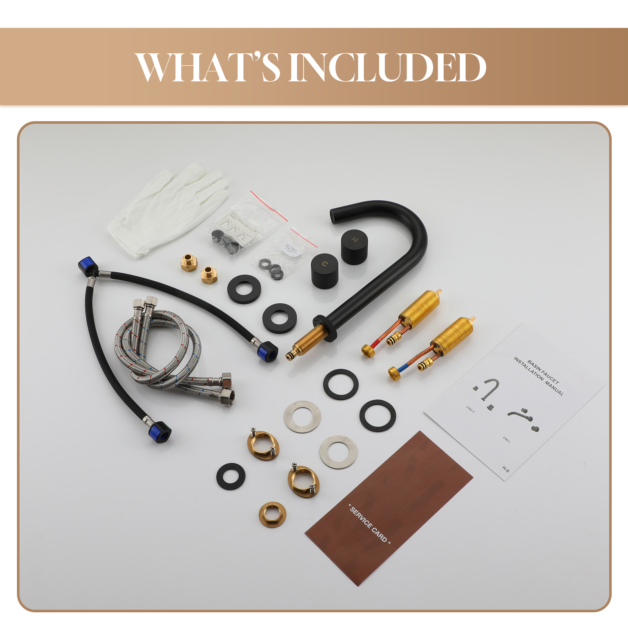 3-Hole Widespread Bathroom Sink Faucet with 360° Rotatable Spout