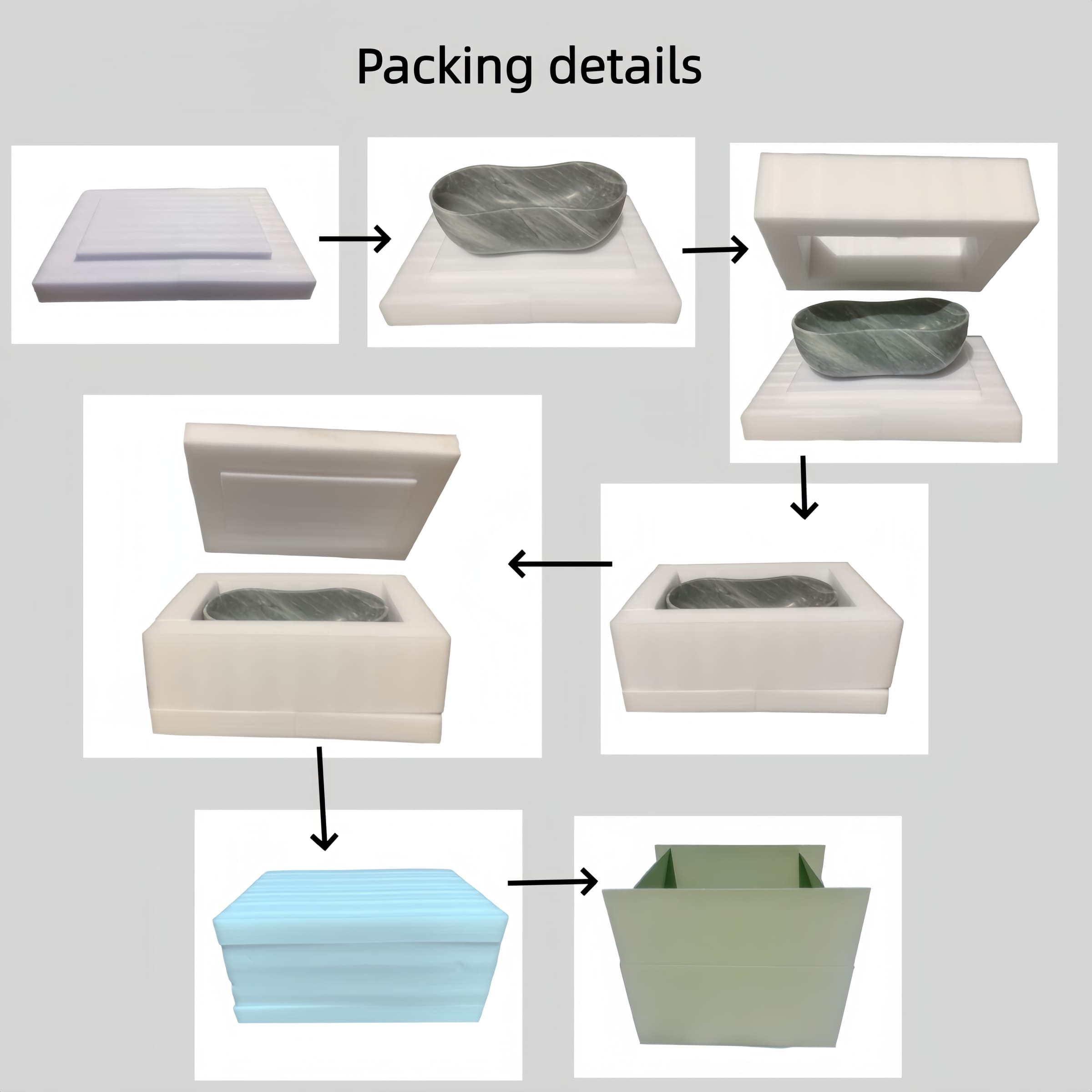 23.6” Genuine Natural Marble Vessel Sink – polished surface in Beige/White/Gray/Green