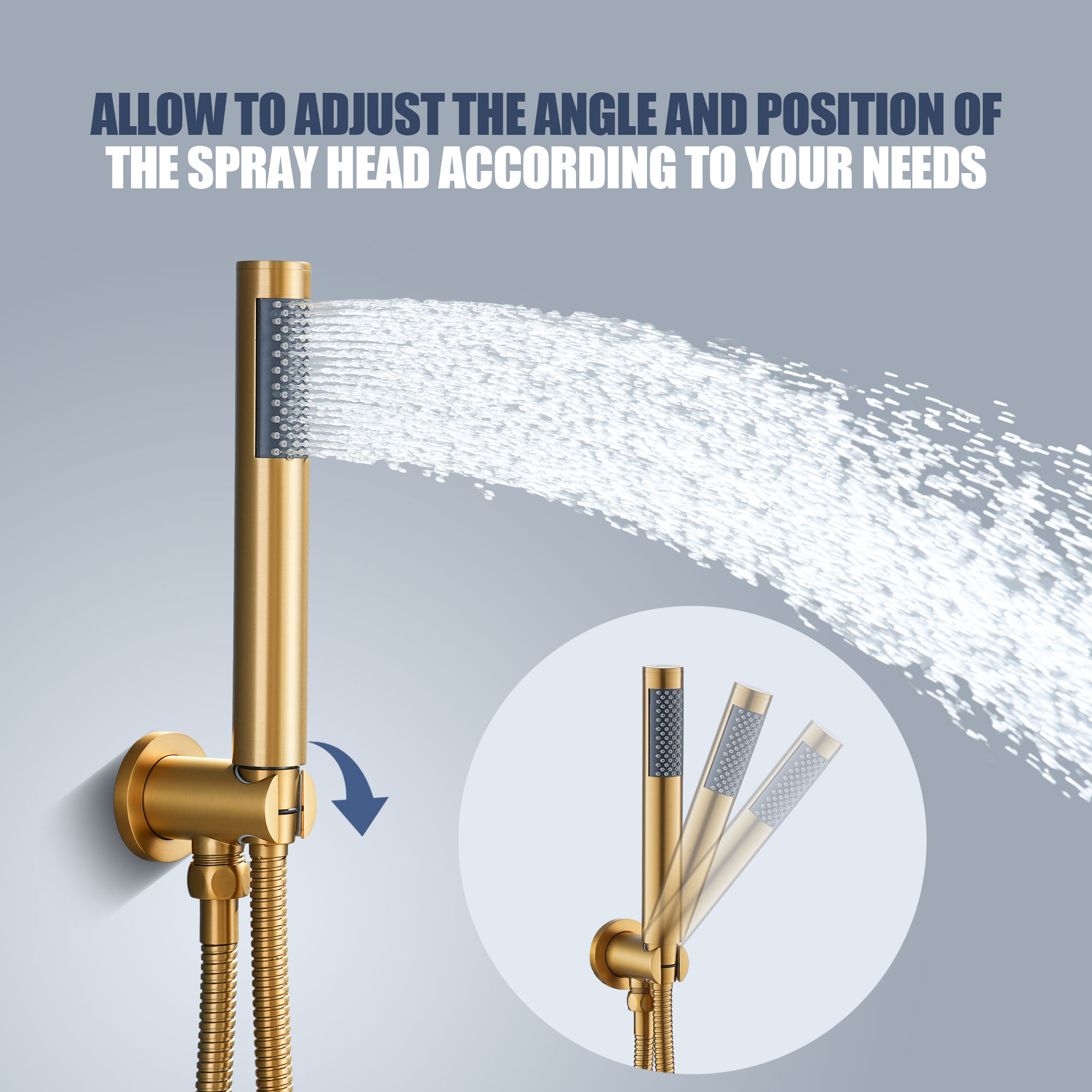 10" Wall Mount Water Saving Rain Shower Head System with Handheld