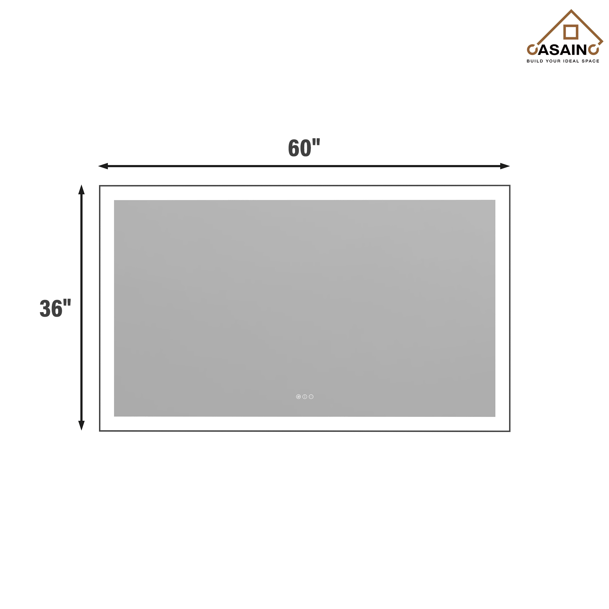 Tempered Glass LED Mirror with Aluminum Frame for Bathroom Vanity