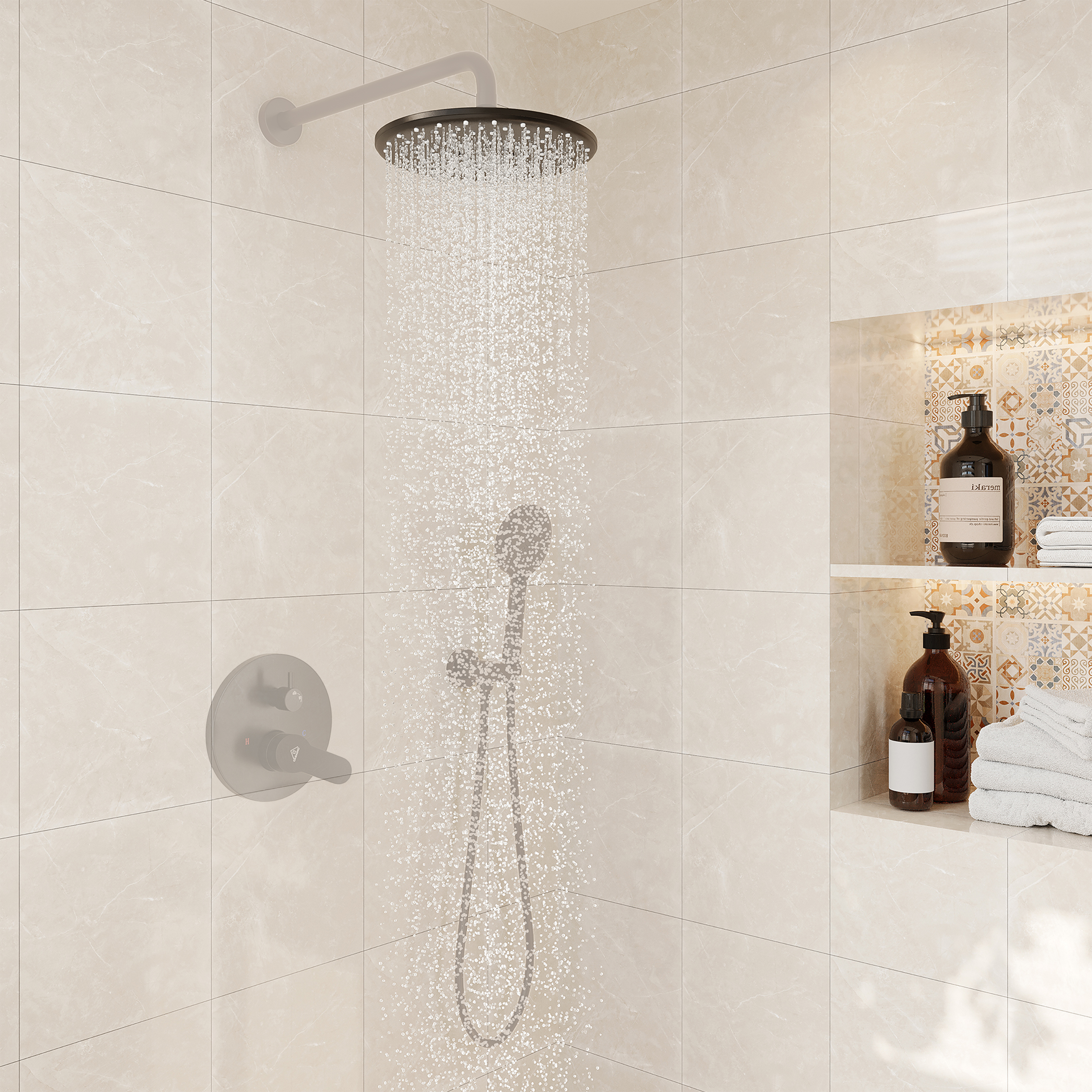 10-Inch Round High Pressure ABS Shower Head Rainfall Showerhead