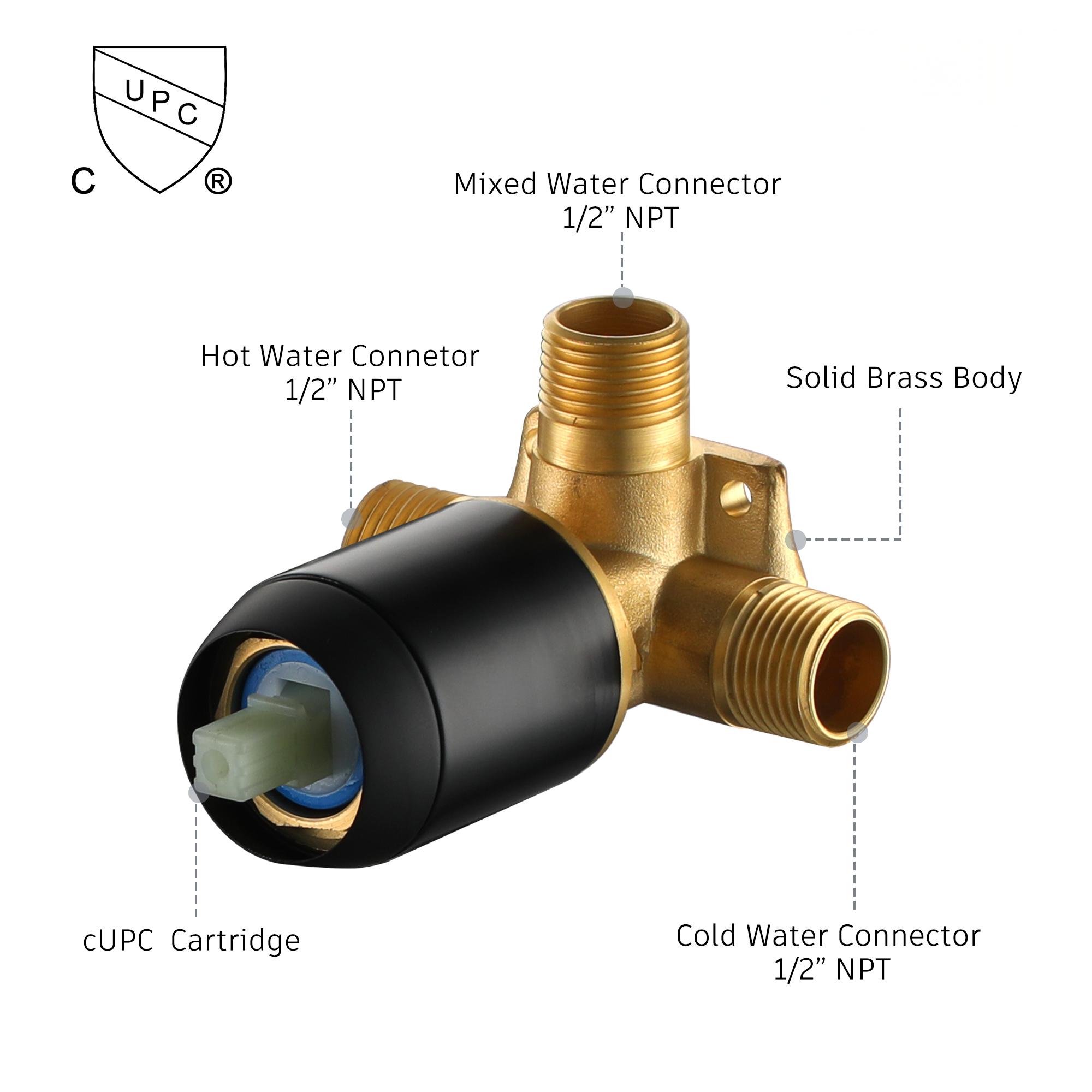 Wall Mounted Waterfall Bathroom Sink Faucet in Matte Black & Brushed Gold