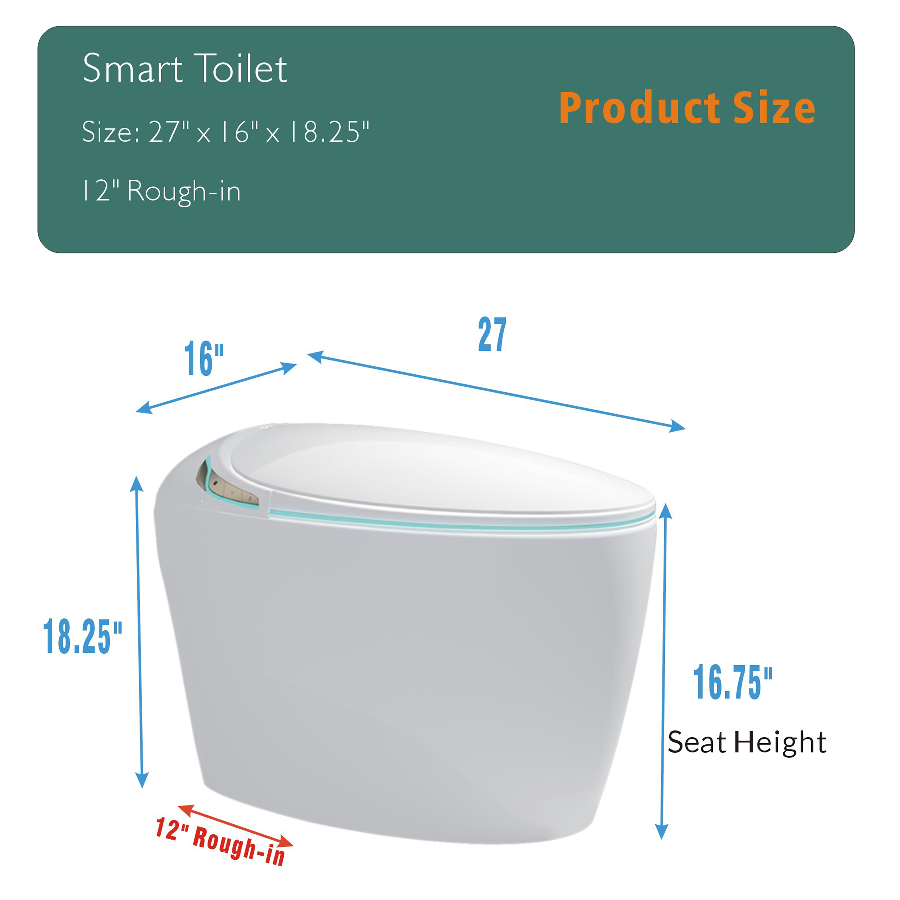 Smart Egg-Shaped Toilet with Built-in Bidet and Soft Ambient Light