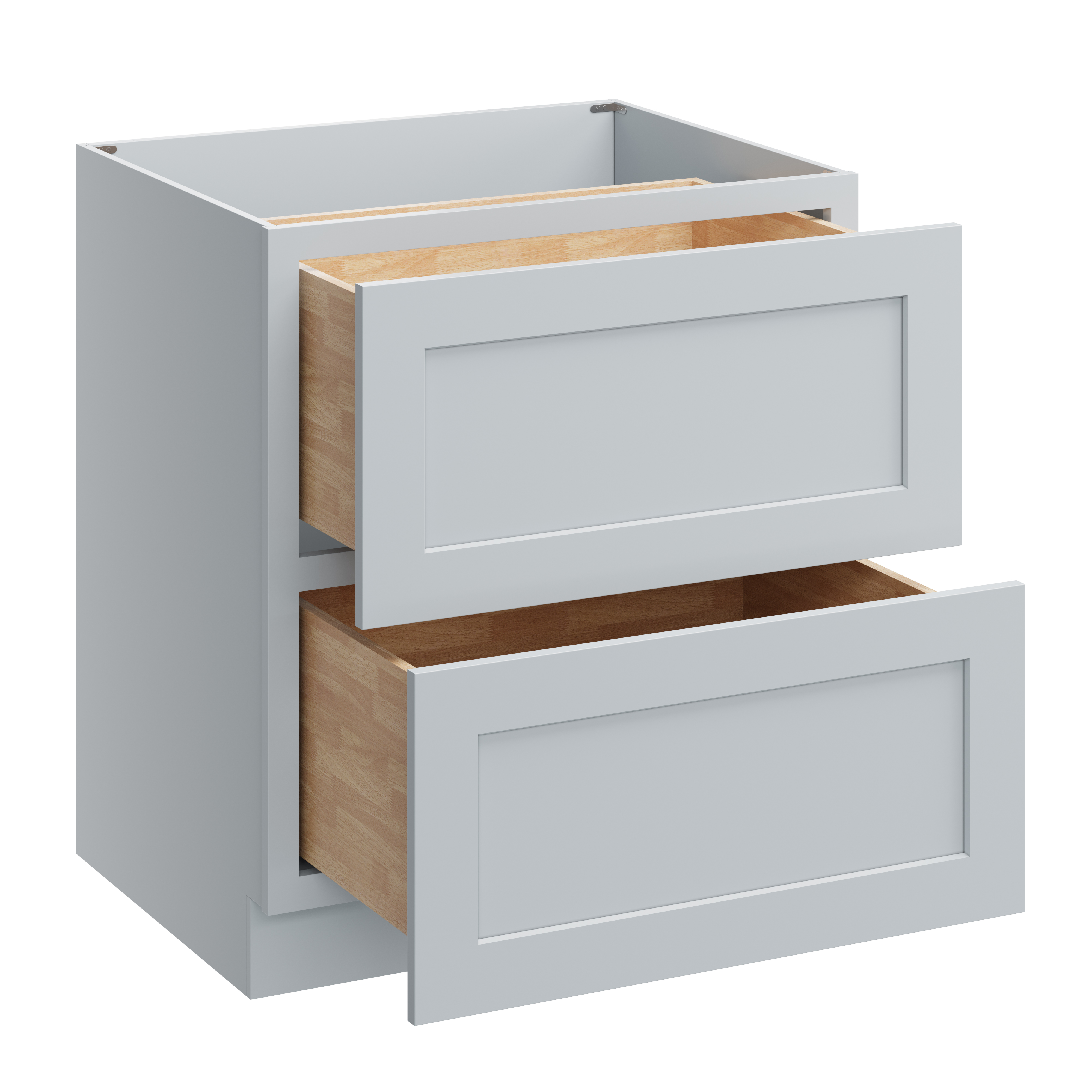 Dove Grey RTA 30"W x 24"D x 34.5"H Base Cabinet with 2 Drawers