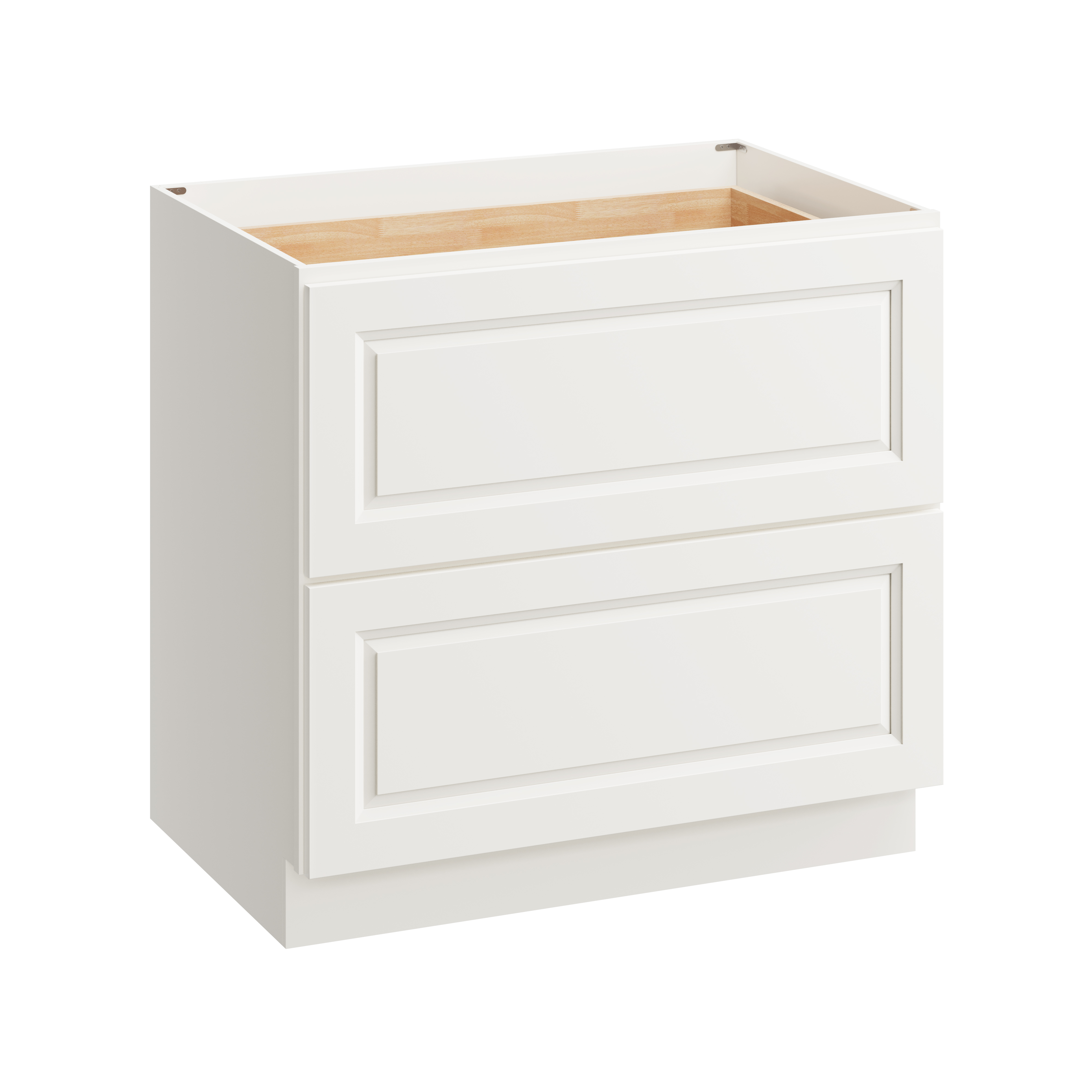 Glacier White RTA 36"W x 24"D x 34.5"H Base Cabinet with 2 Drawers