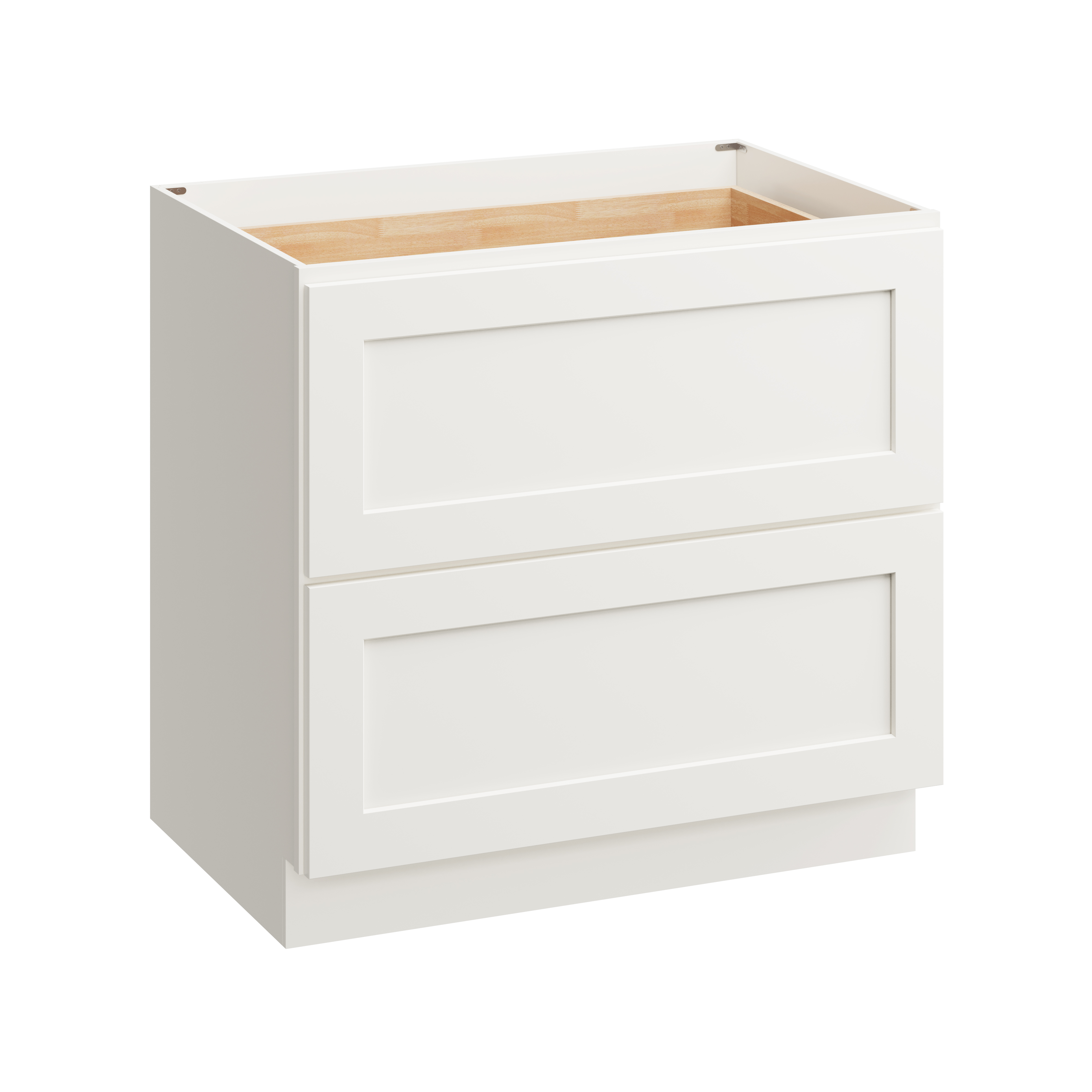 White Shaker RTA 36"W x 24"D x 34.5"H Base Cabinet with 2 Drawers