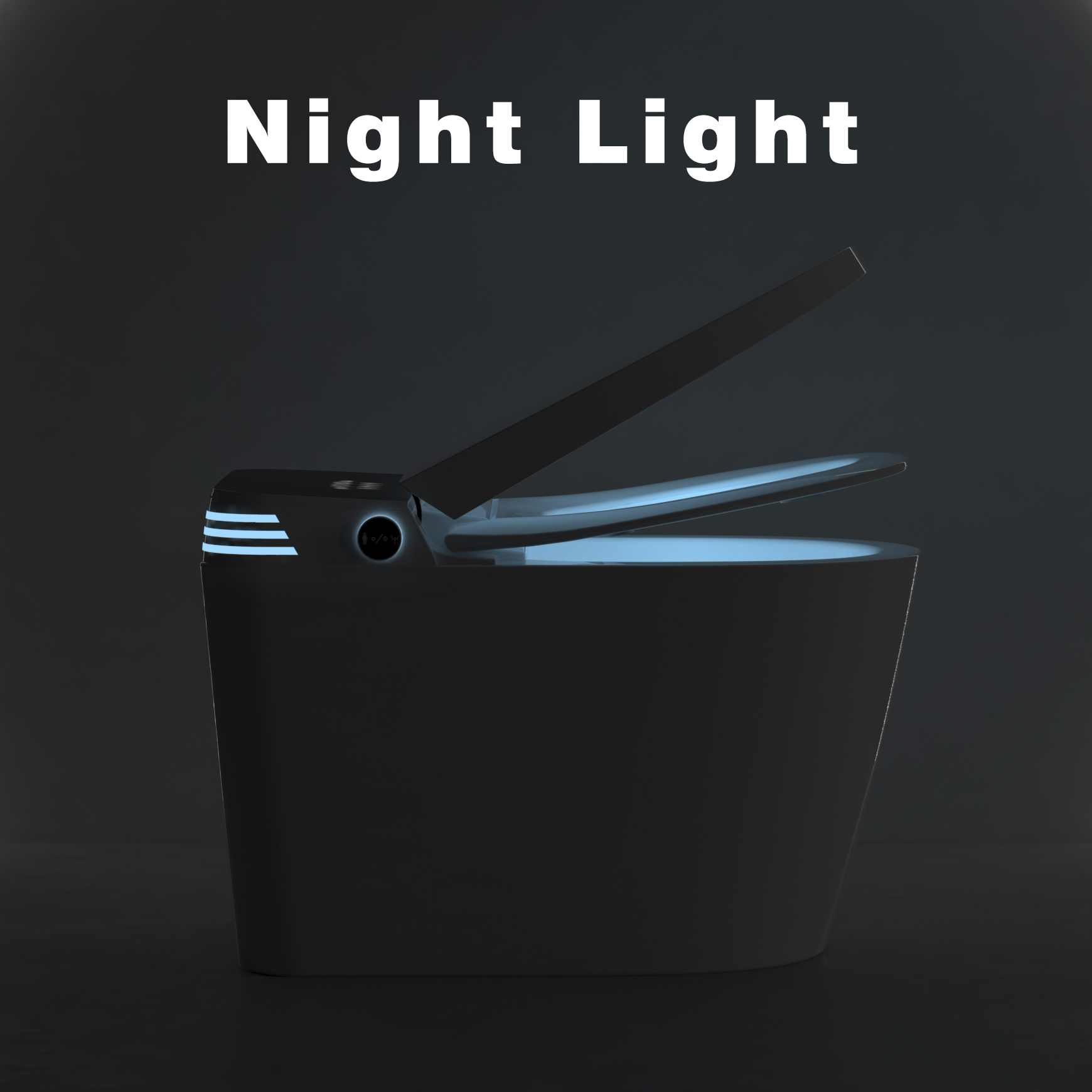 Tankless Black Panel Smart Toilet with Auto Flush, Heated Seat & Bidet Functions