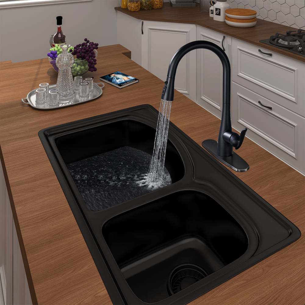 Designer Pull-Down Kitchen Faucet with 2-Function Sprayer & Full PEX Waterway