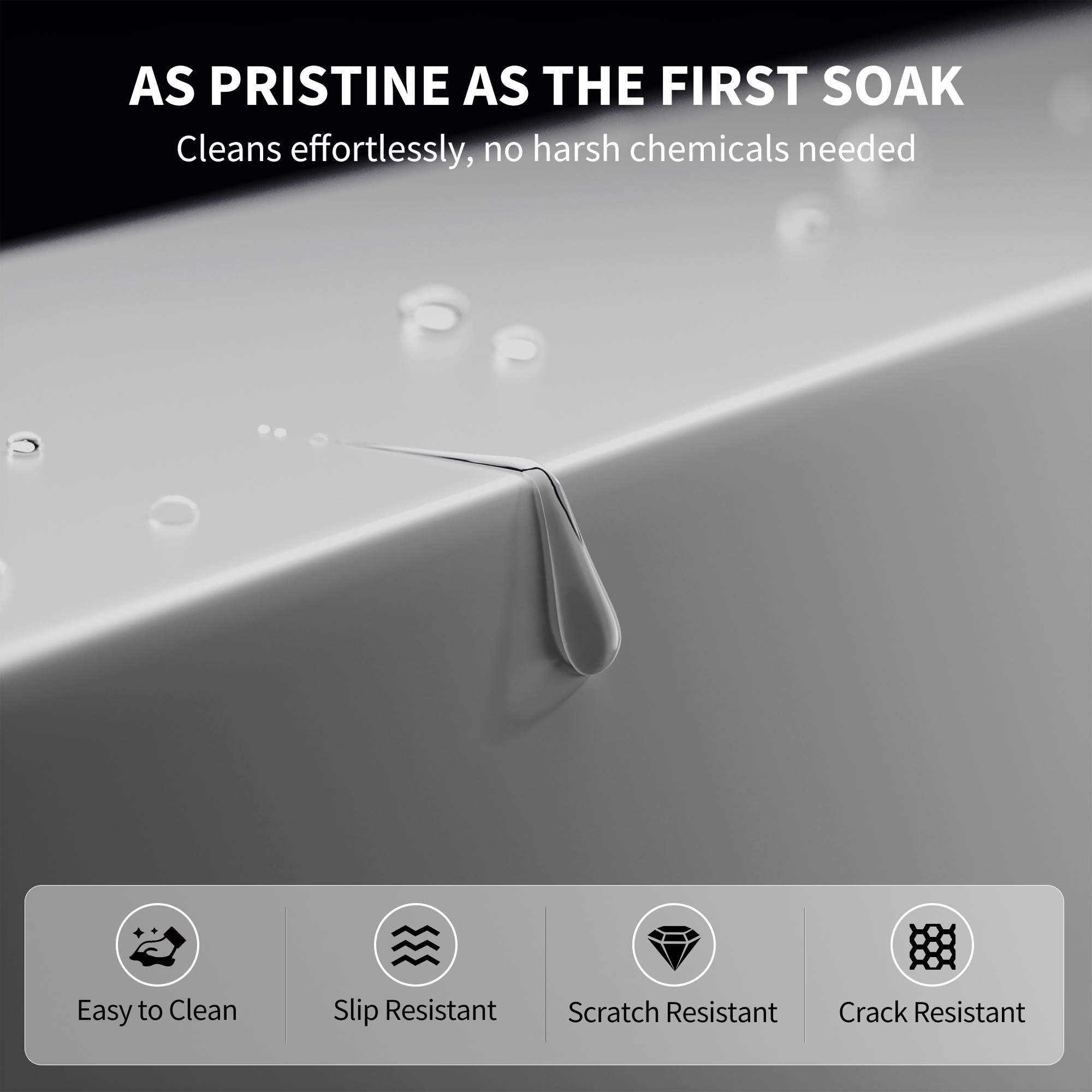 65" Freestanding Solid Surface Bathtub with Overflow, Pop-up Drain andSanding Sponge