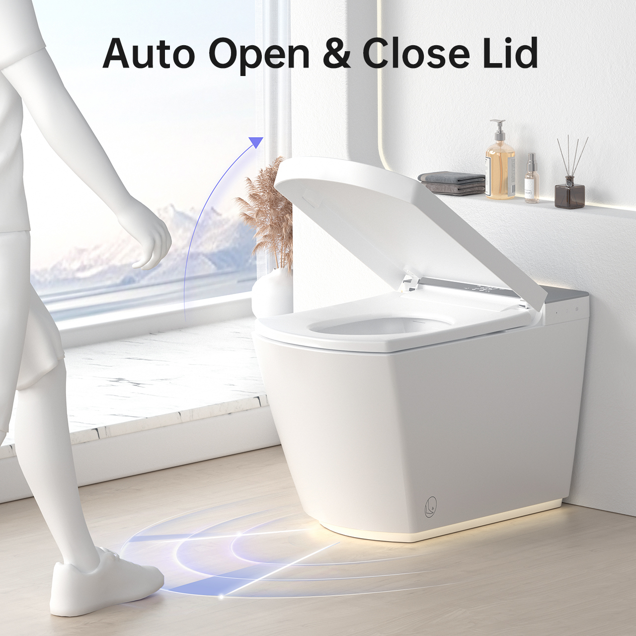 Luxury Smart Bidet Toilet with Built-in Tank, Voice Control & Self-Cleaning Nozzle