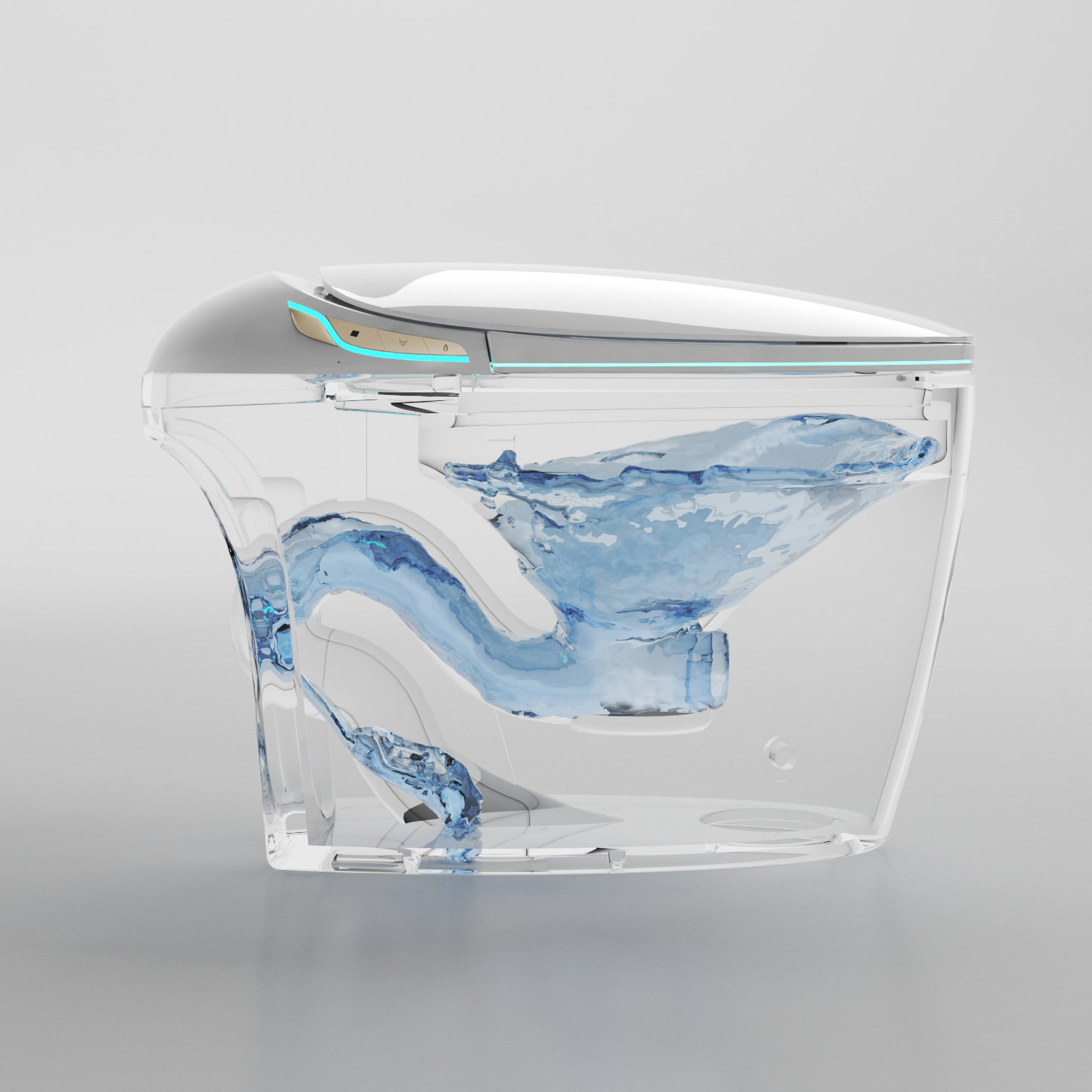 Smart Egg-Shaped Toilet with Built-in Bidet and Soft Ambient Light