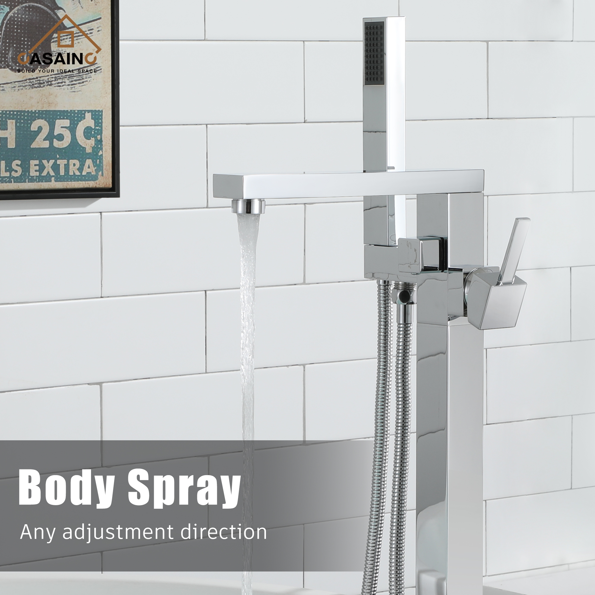 CASAINC Bathroom Tub Filler with Hand Shower in Brushed Nickel and More