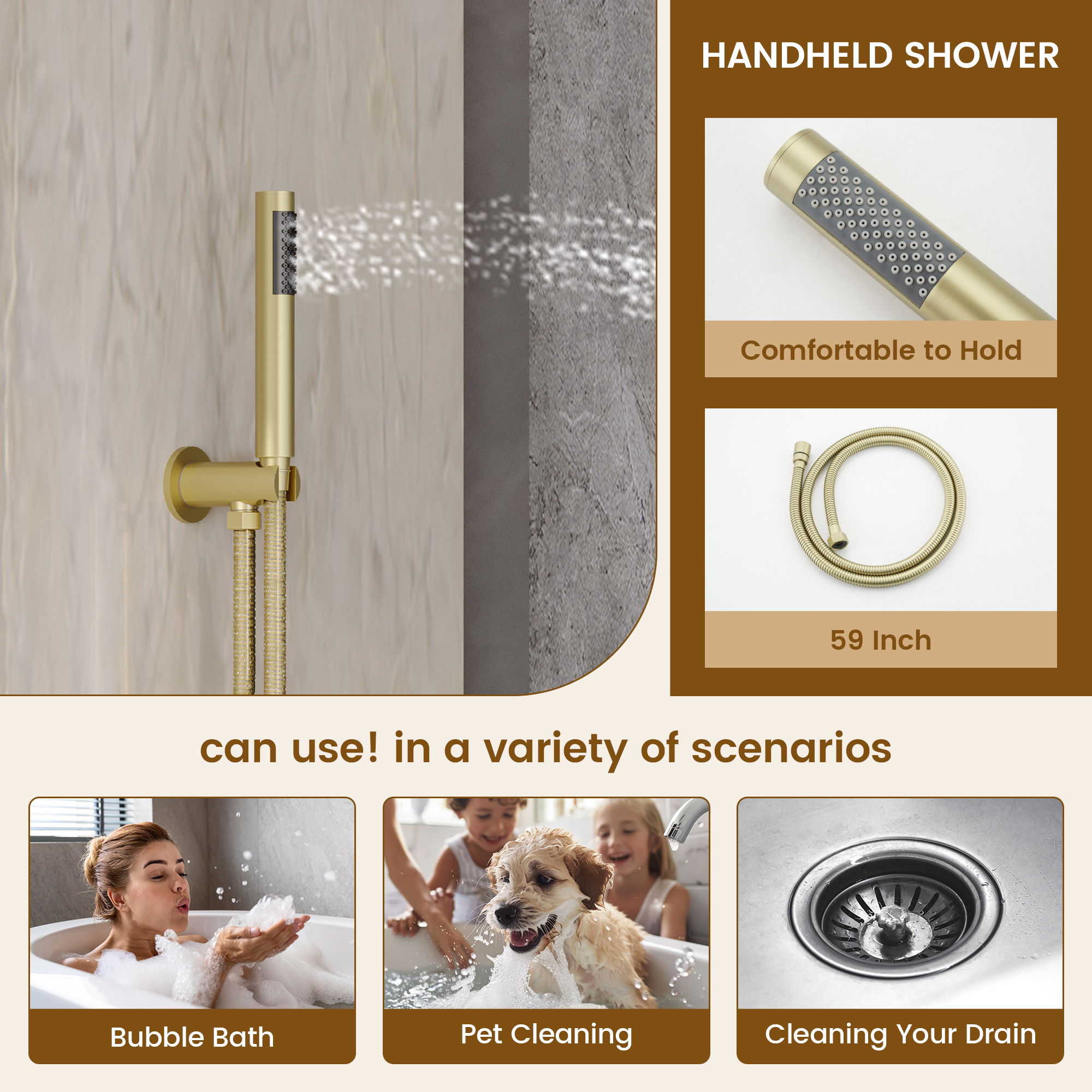 8-inch Ceiling-Mounted Thermostatic Shower System with Body Jets