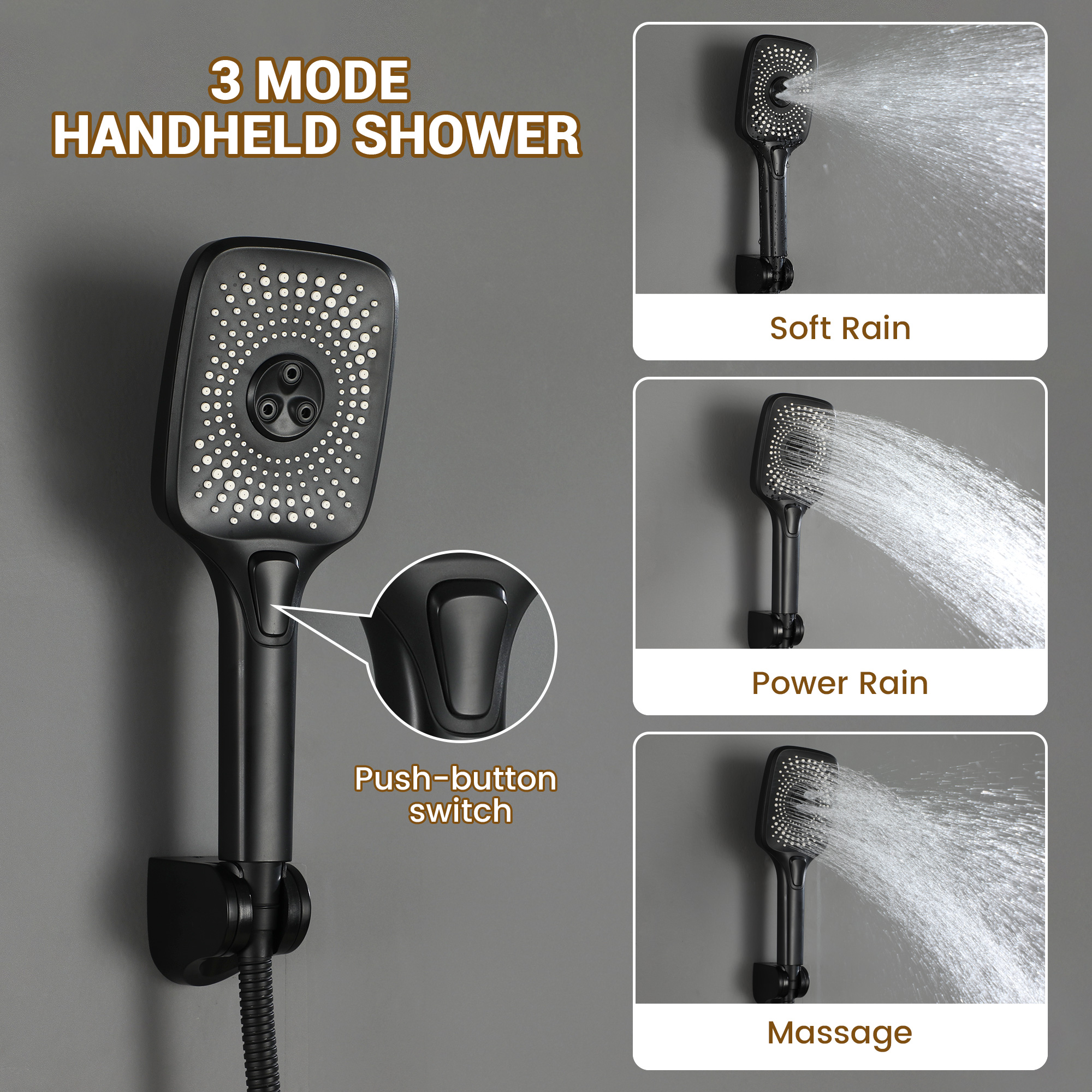 32*24-inch Luxury Shower System with Body Jets & LED Lights