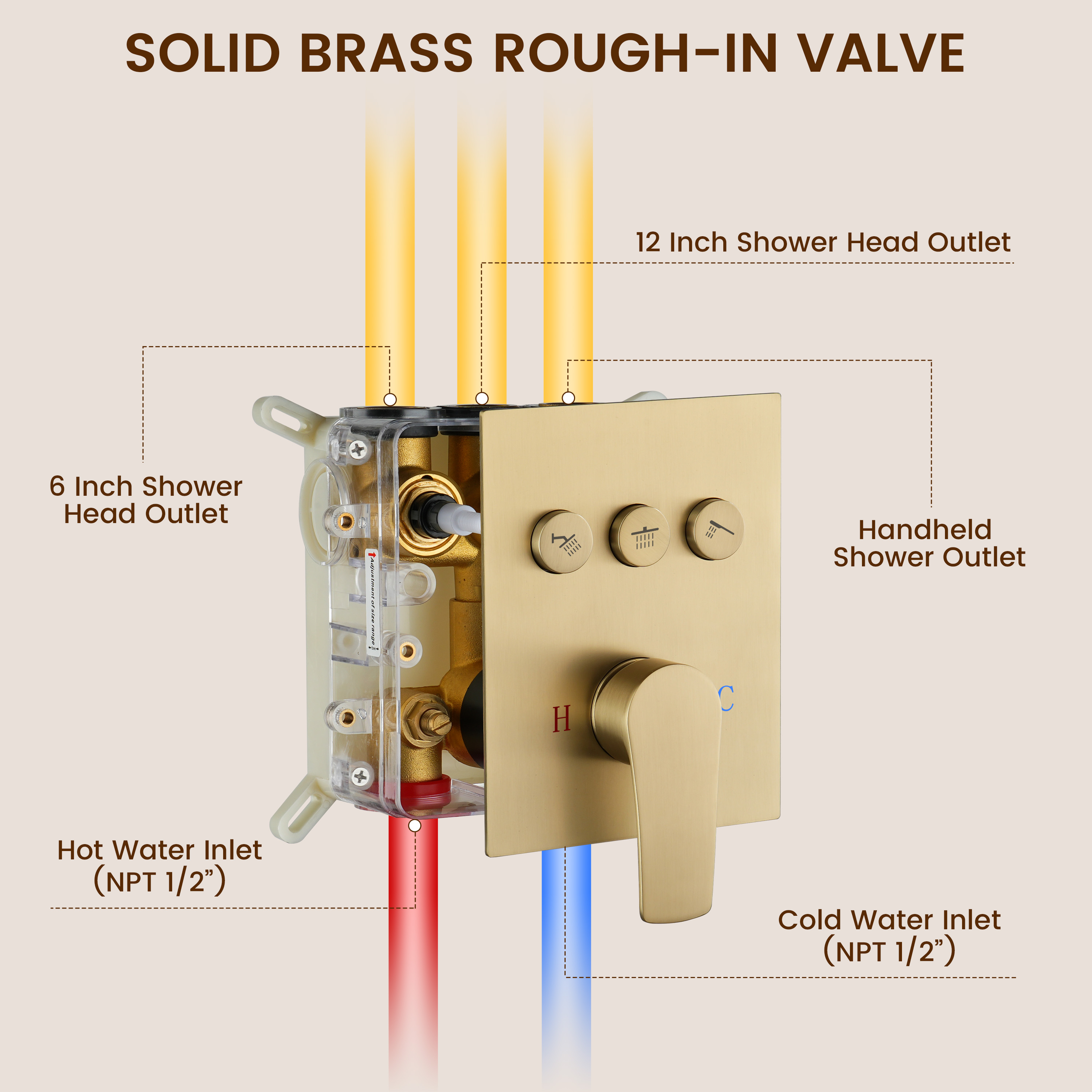 12-inch Dual Shower System with 4-Function Handheld Shower