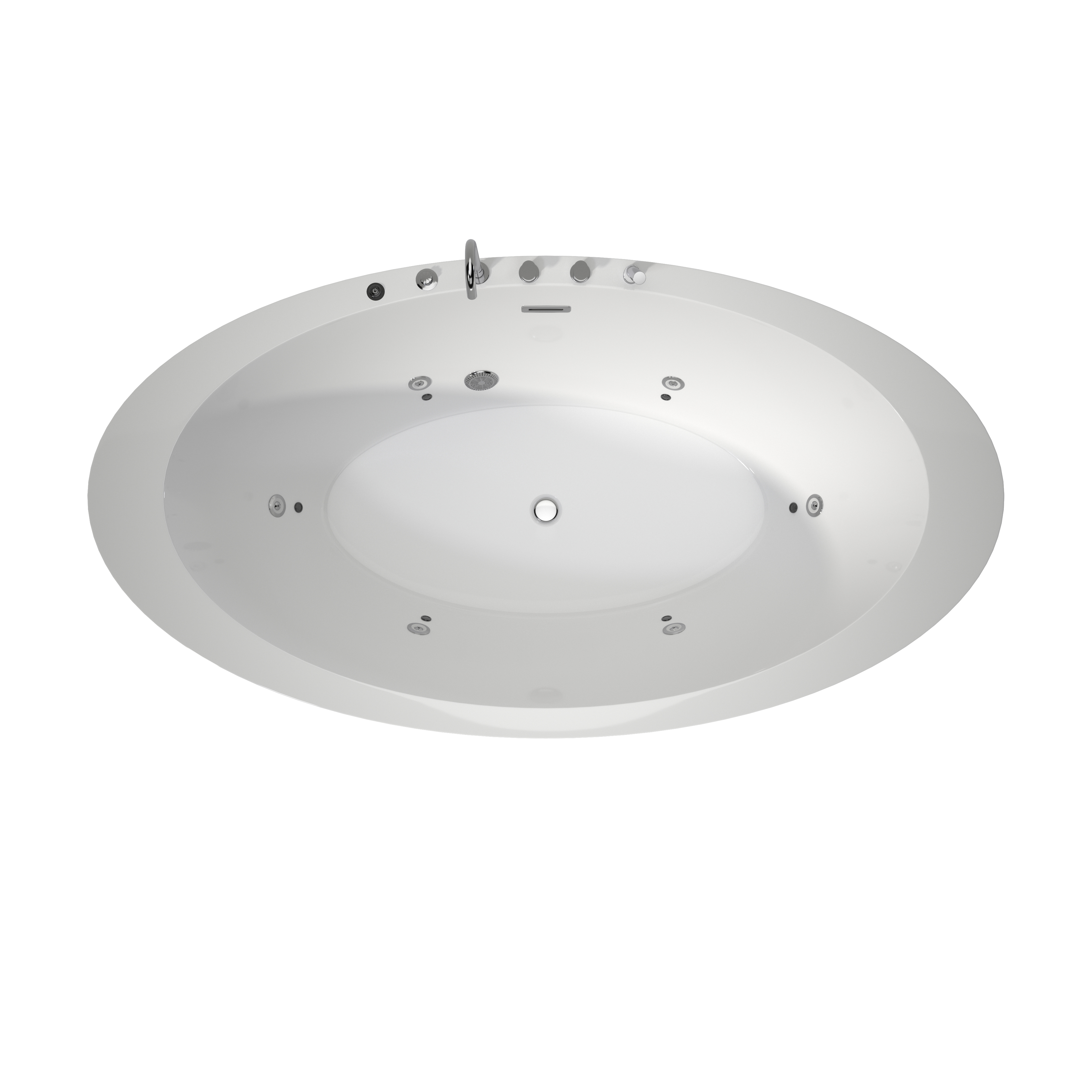 71" Minimalist Massage Freestanding Bathtub with LED Mood Light & Ergonomic Deep Soak