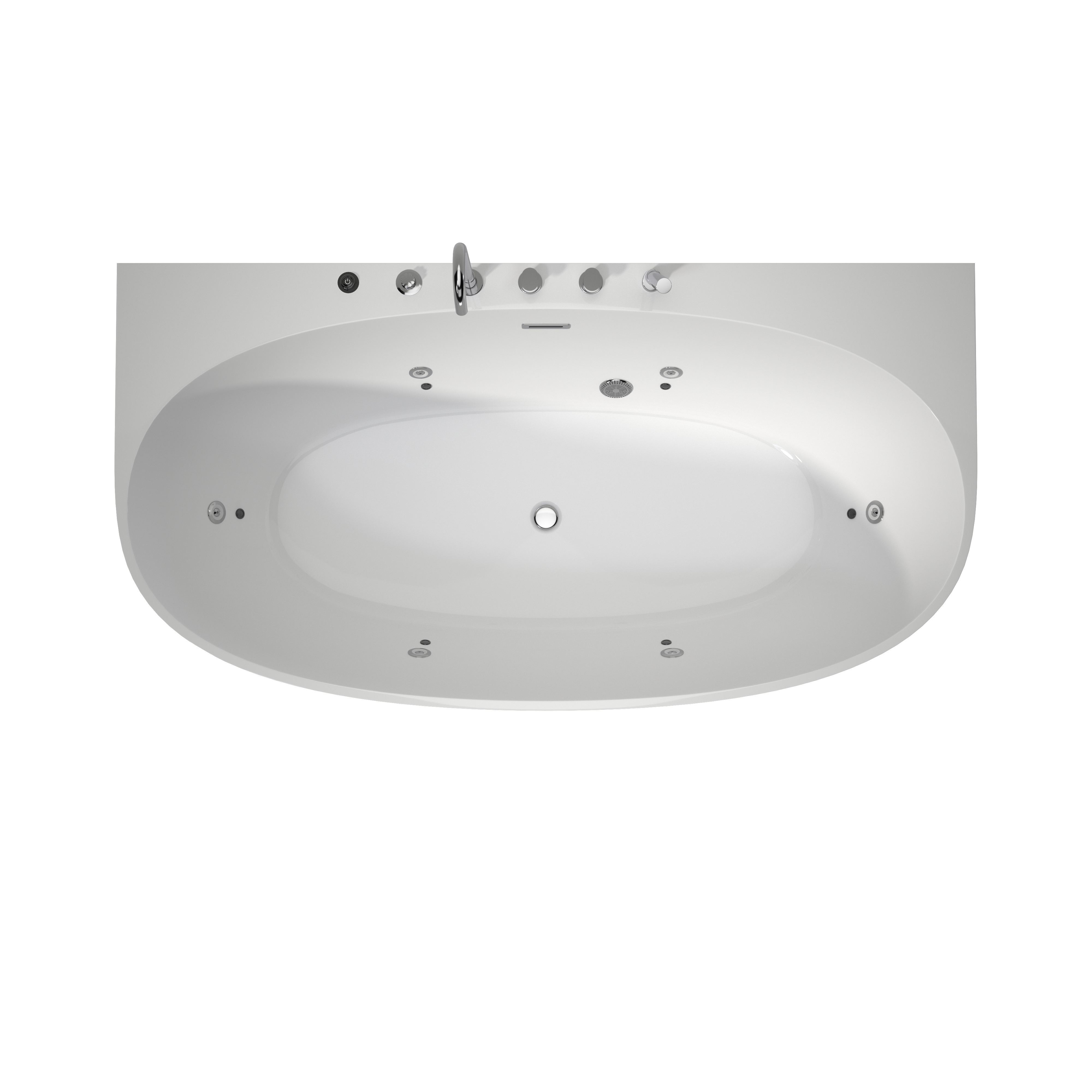 67" Freestanding Whirlpool Bathtub with 6 Hydro Jets & LED Mood Lighting