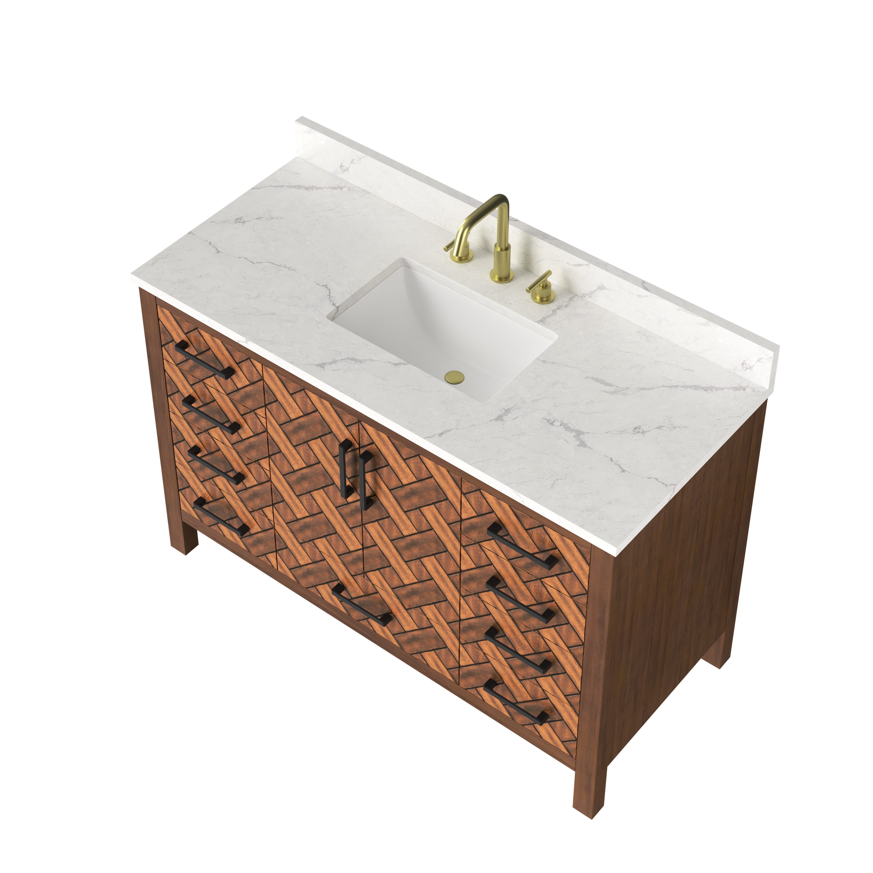 48" Bathroom Vanity with Engineering Stone Top & Single Sink