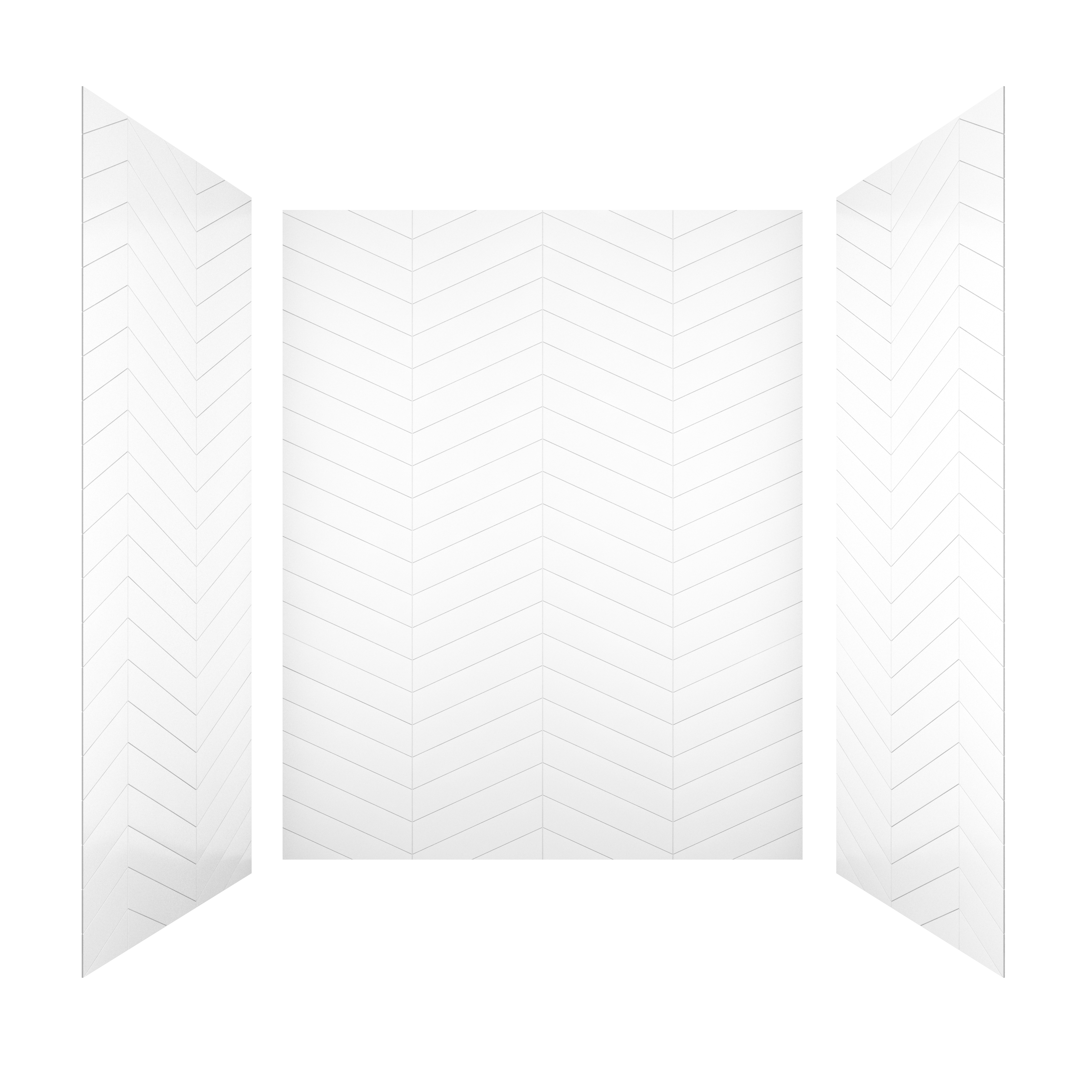 V-Shaped Herringbone SMC Shower Wall Panels with Waterproof & Easy Install