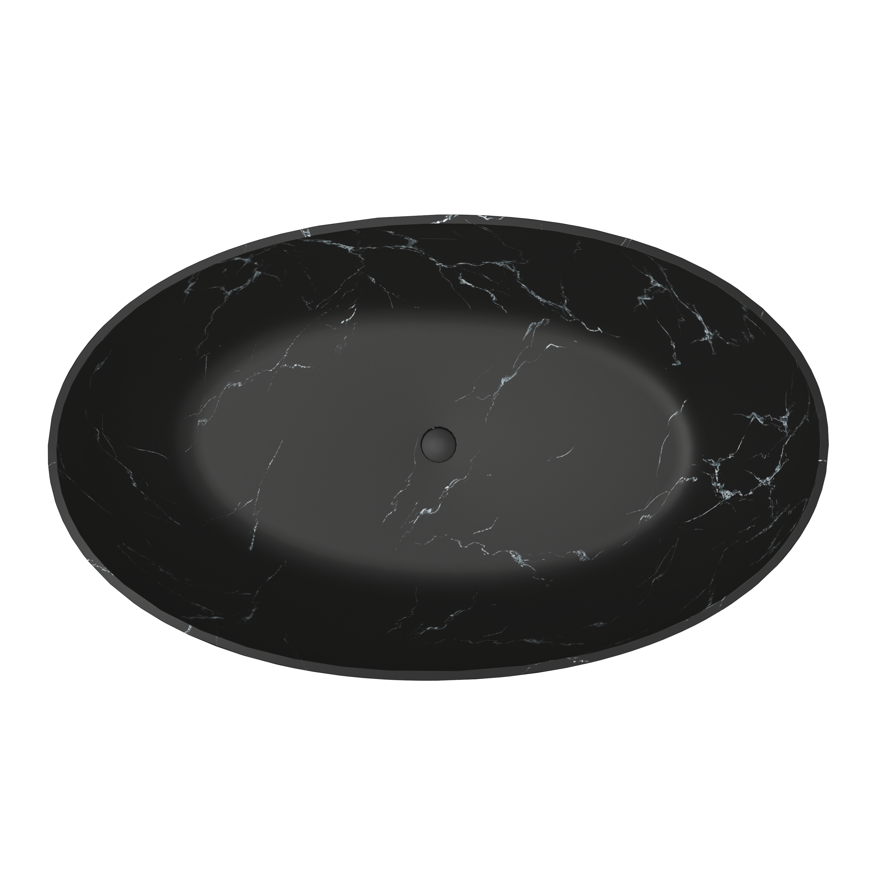 63" Artistic Marble Sculptural Solid Surface Freestanding Soaking Bathtub