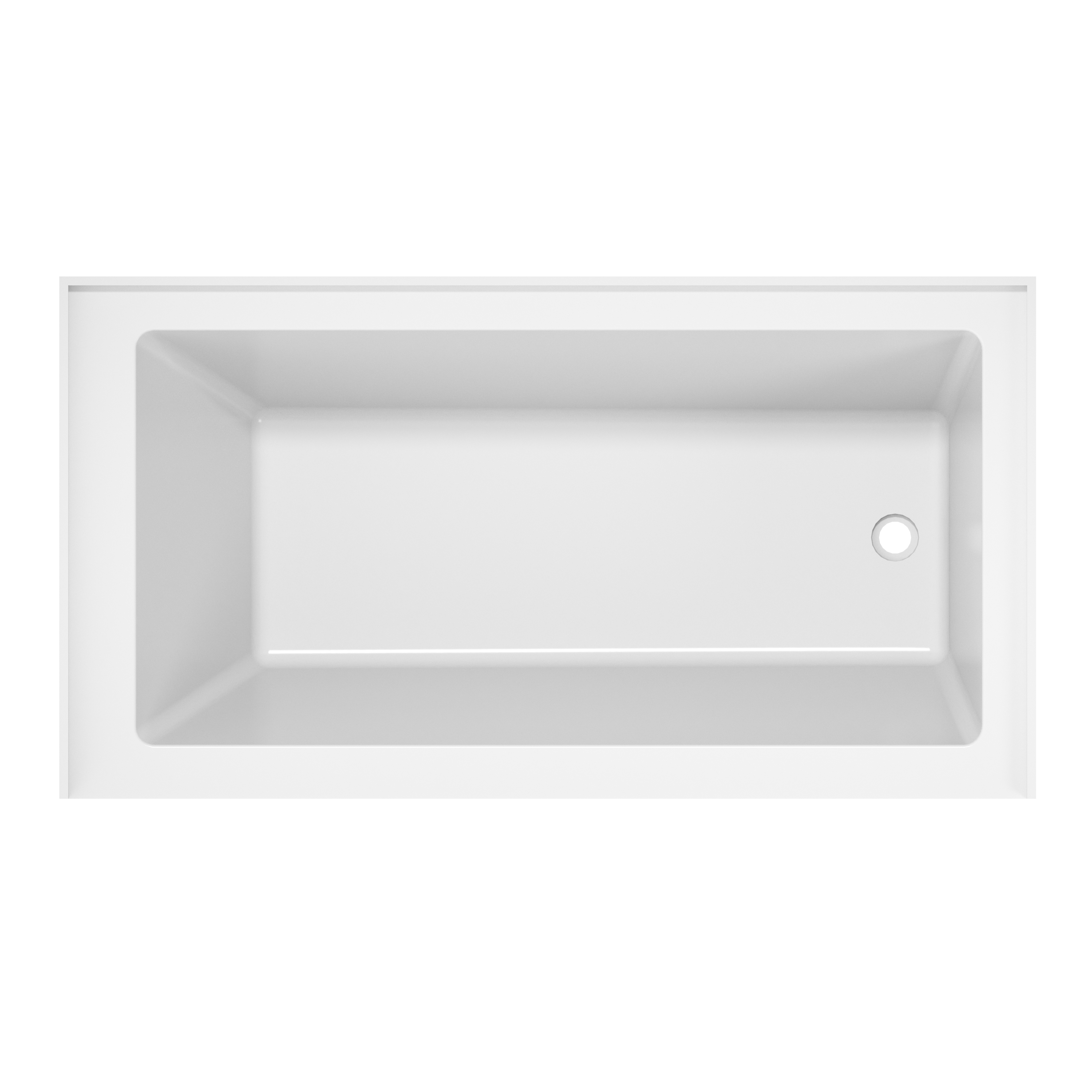 60" Luxury Drop-In Acrylic Soaking Bathtub with Square Interior