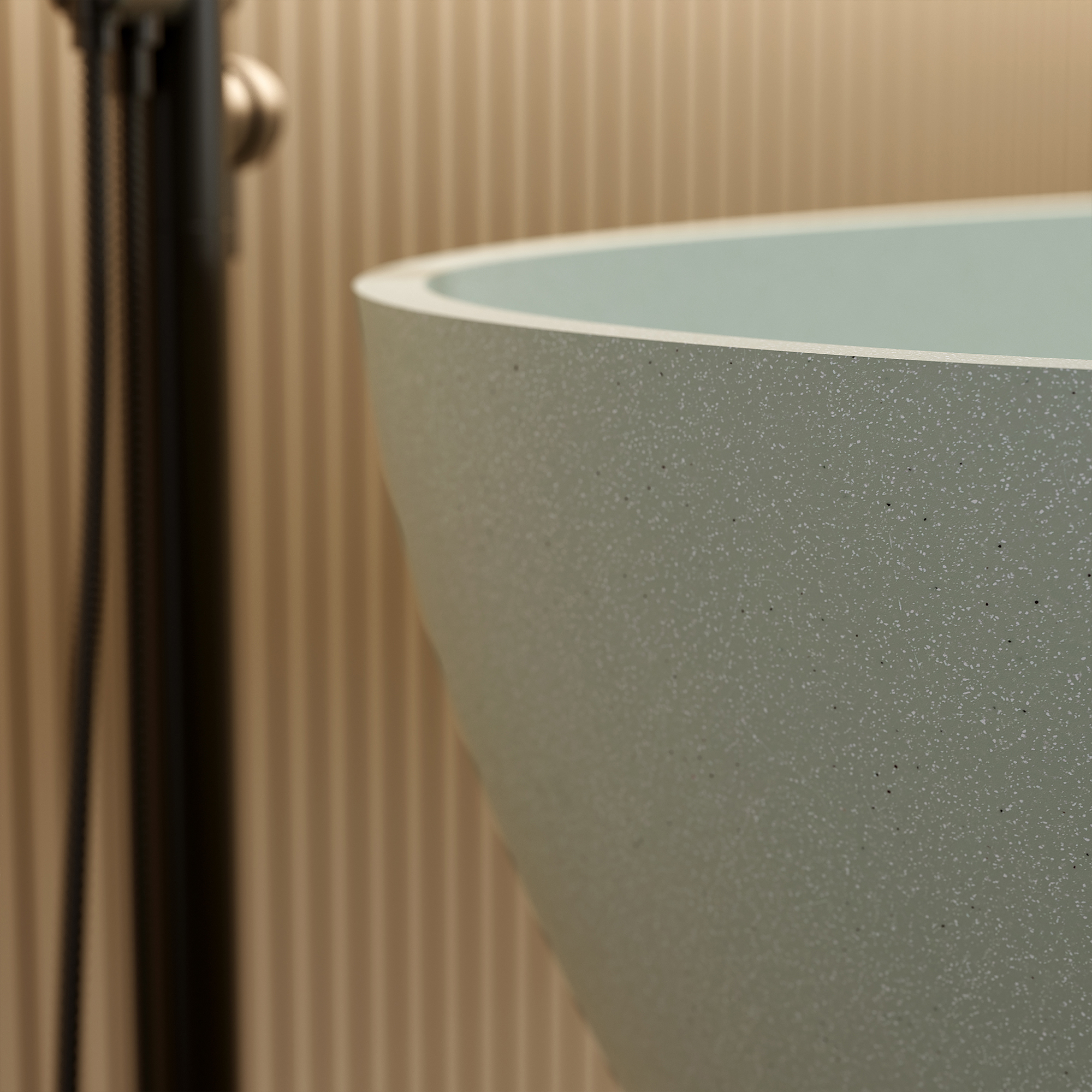 55" Freestanding Bathtub Resin Stone Soaking Bathtub Solid Surface Modern Tubs with Overflow and Pop-up Drain 