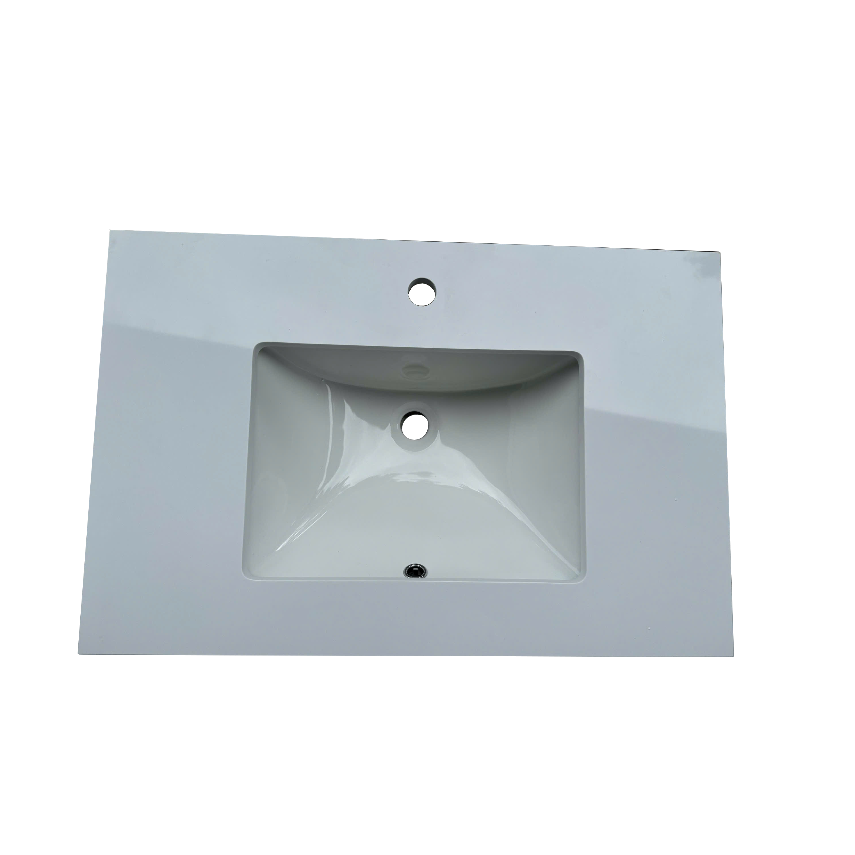 30" Wall-mount Single Sink Bathroom Vanity with Marble Top