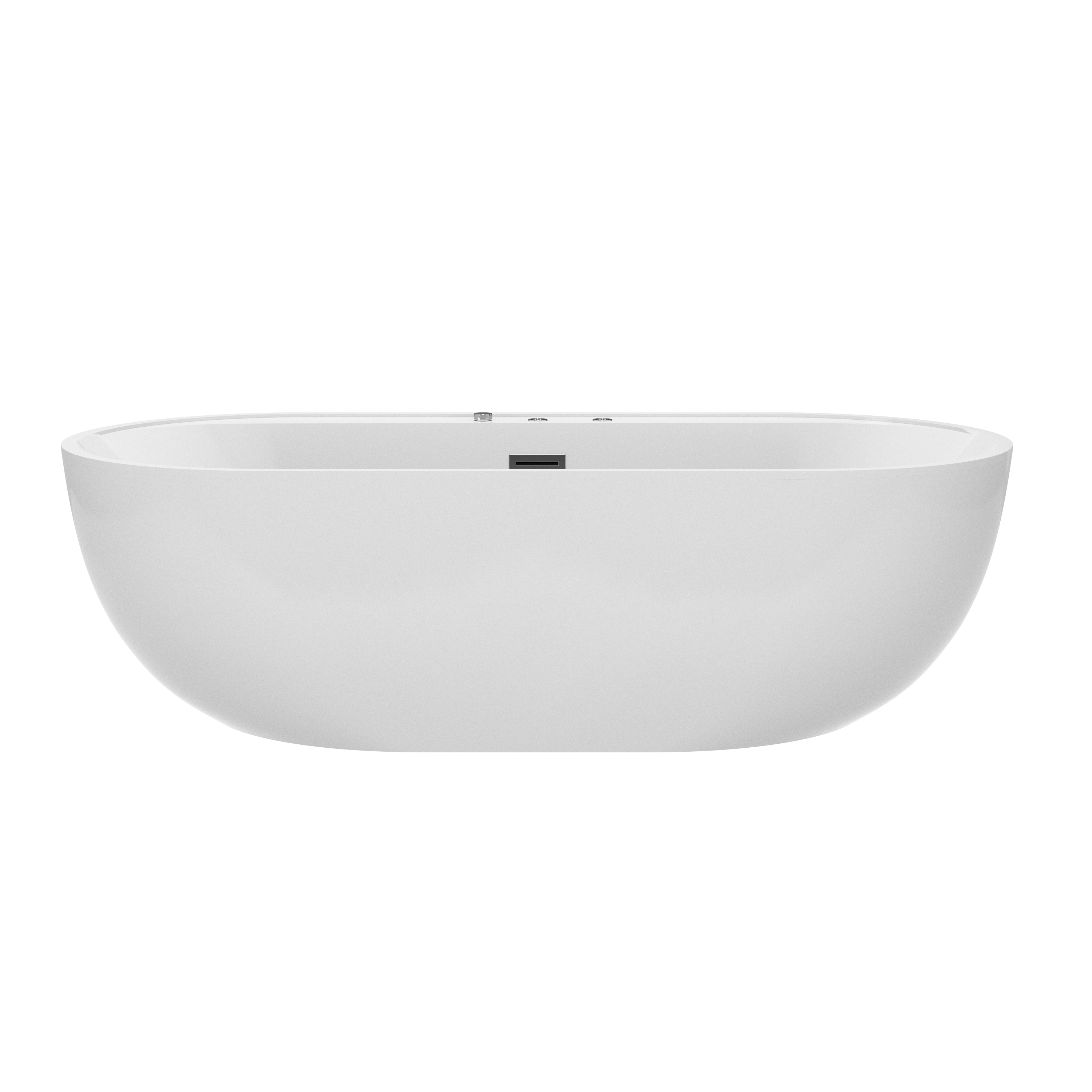 67" Whirlpool and Air Massage Bathtub with Adjustable Air Blower, 6 Hydro Jets & 8 Bubble Jets