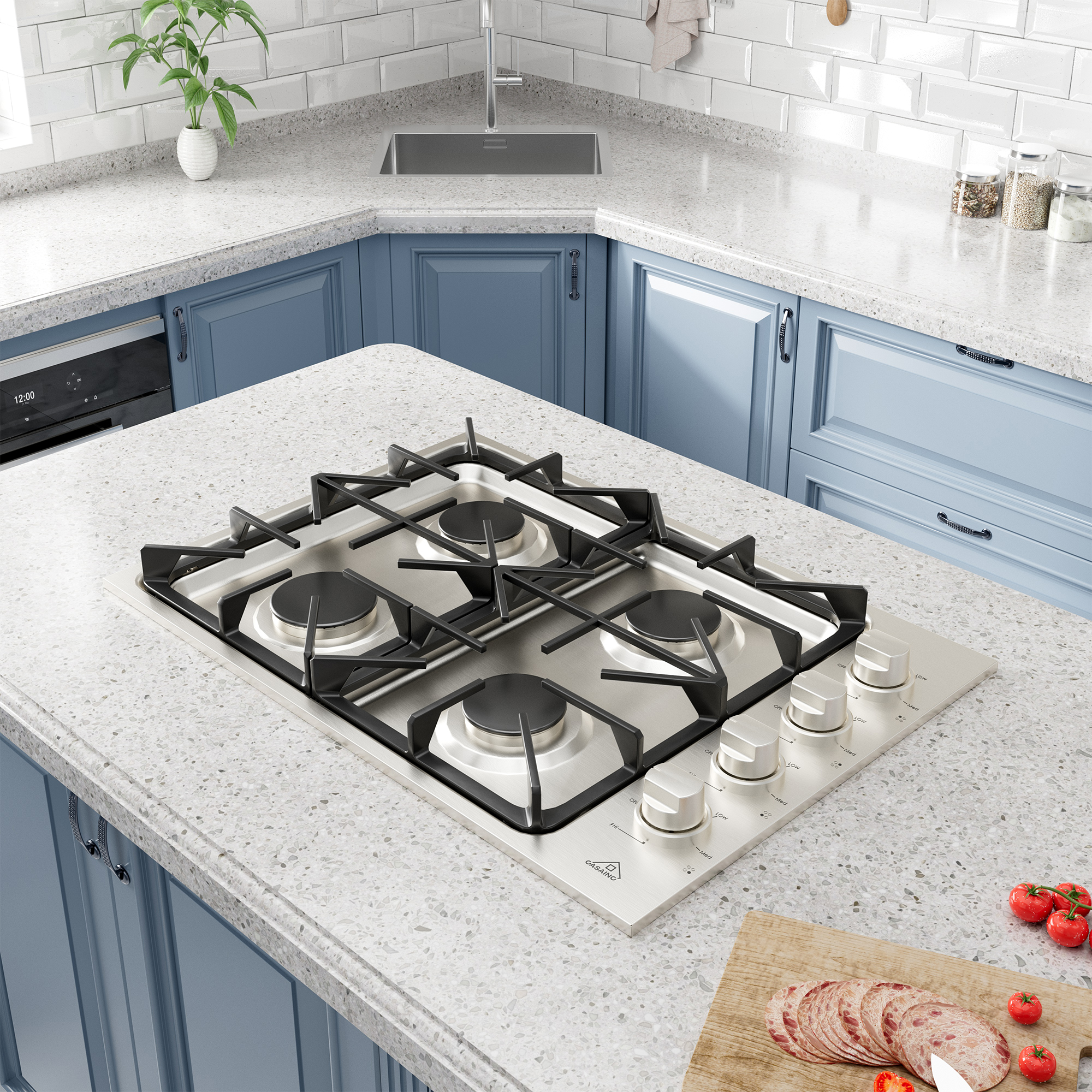 30in 4 Burners Stainless Steel Gas Cooktop with LP