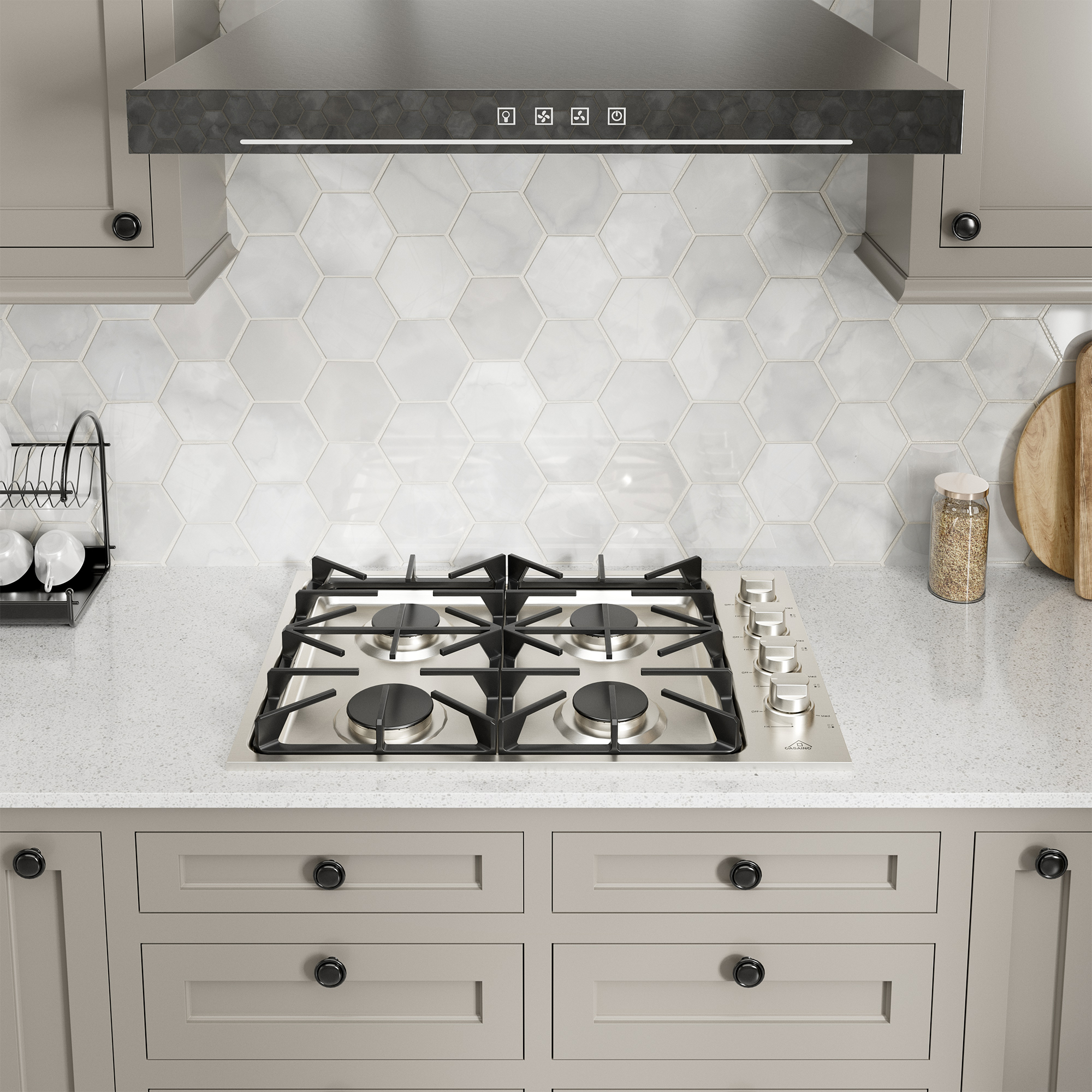 30in 4 Burners Stainless Steel Gas Cooktop with LP