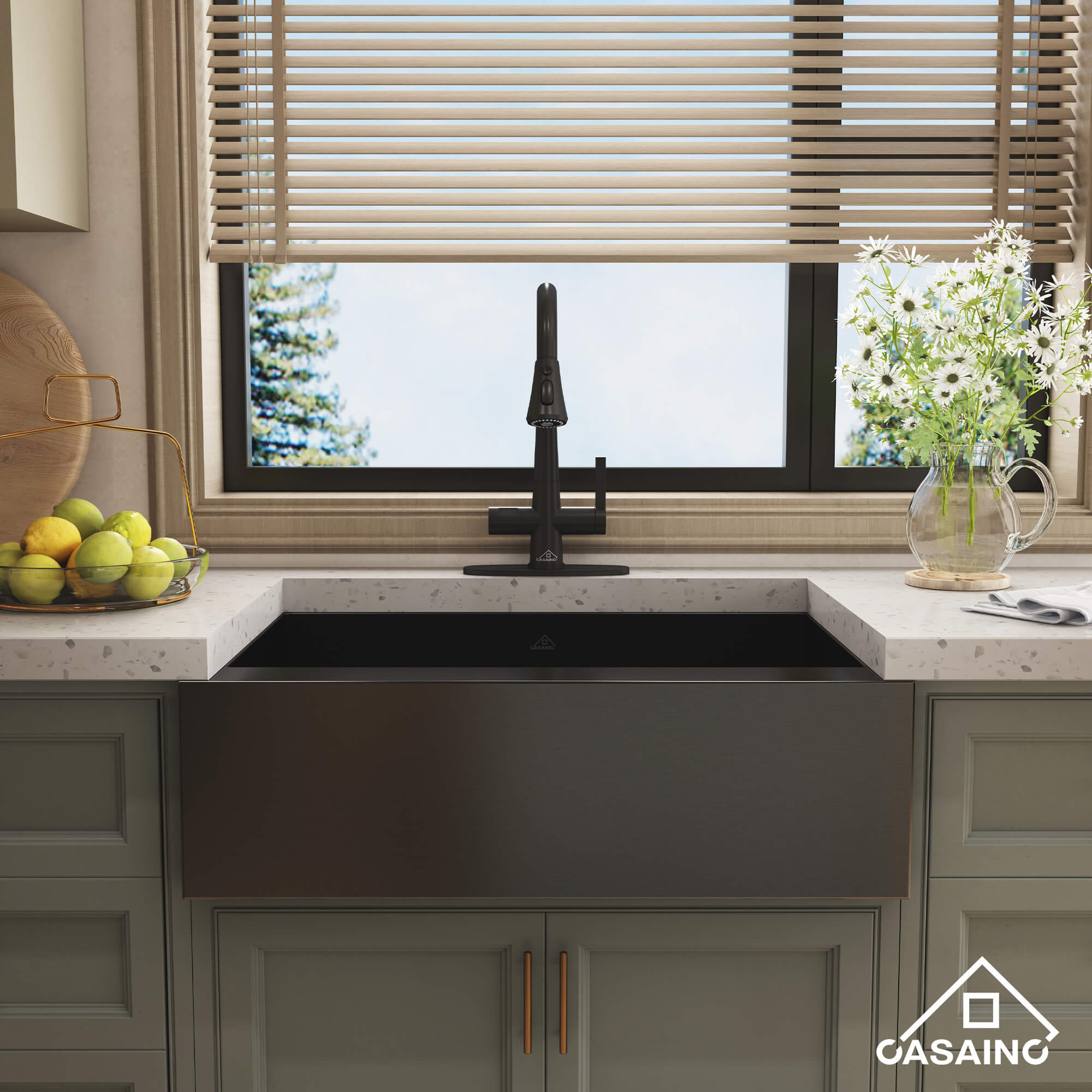 30"/33"/36" Premium 304 Stainless Steel Sink with PVD Finish with Quick Drainage & Silent Noise Reduction, Easy to Clean & Stylish