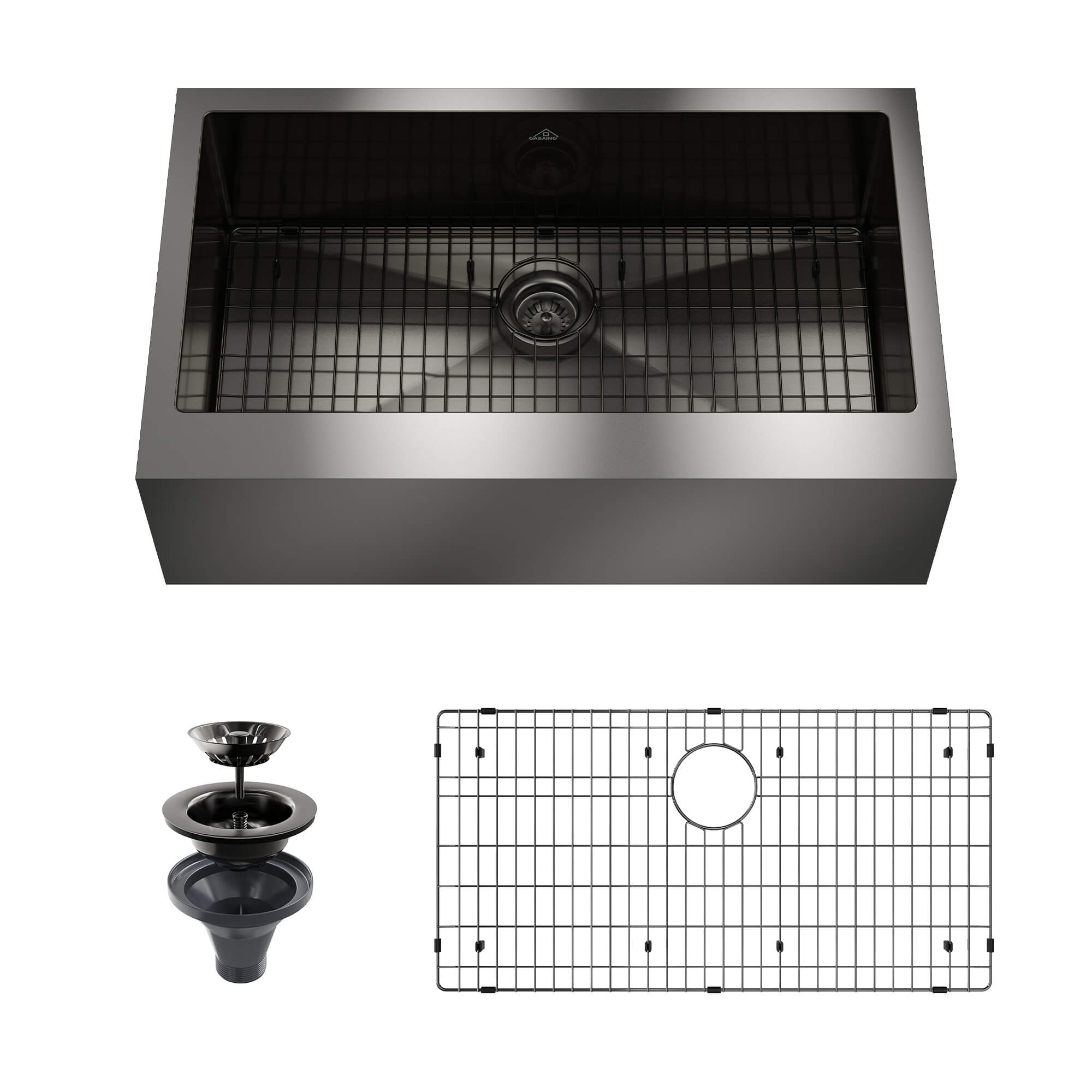 30"/33"/36" Premium 304 Stainless Steel Sink with PVD Finish with Quick Drainage & Silent Noise Reduction, Easy to Clean & Stylish