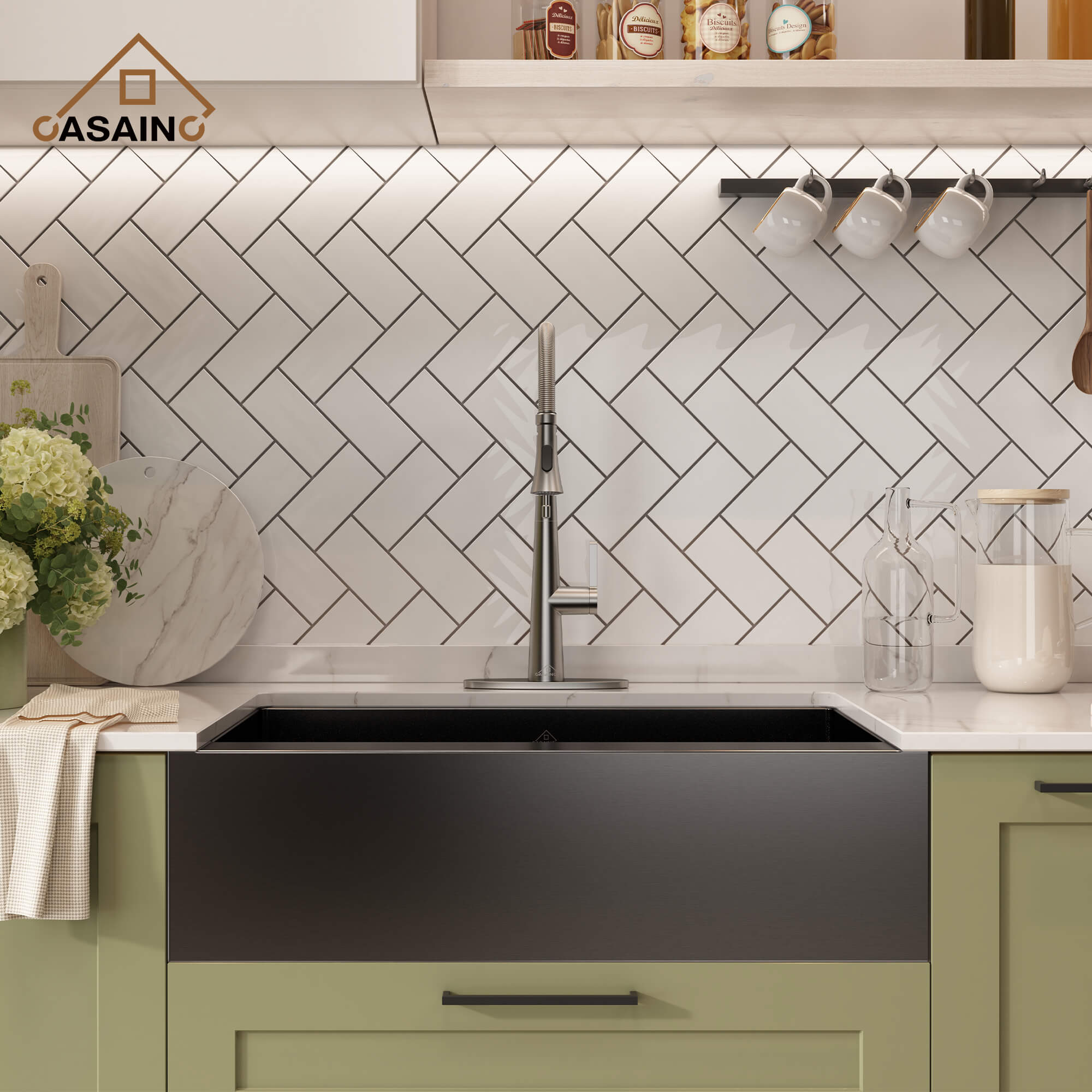 30"/33"/36" Premium 304 Stainless Steel Sink with PVD Finish with Quick Drainage & Silent Noise Reduction, Easy to Clean & Stylish