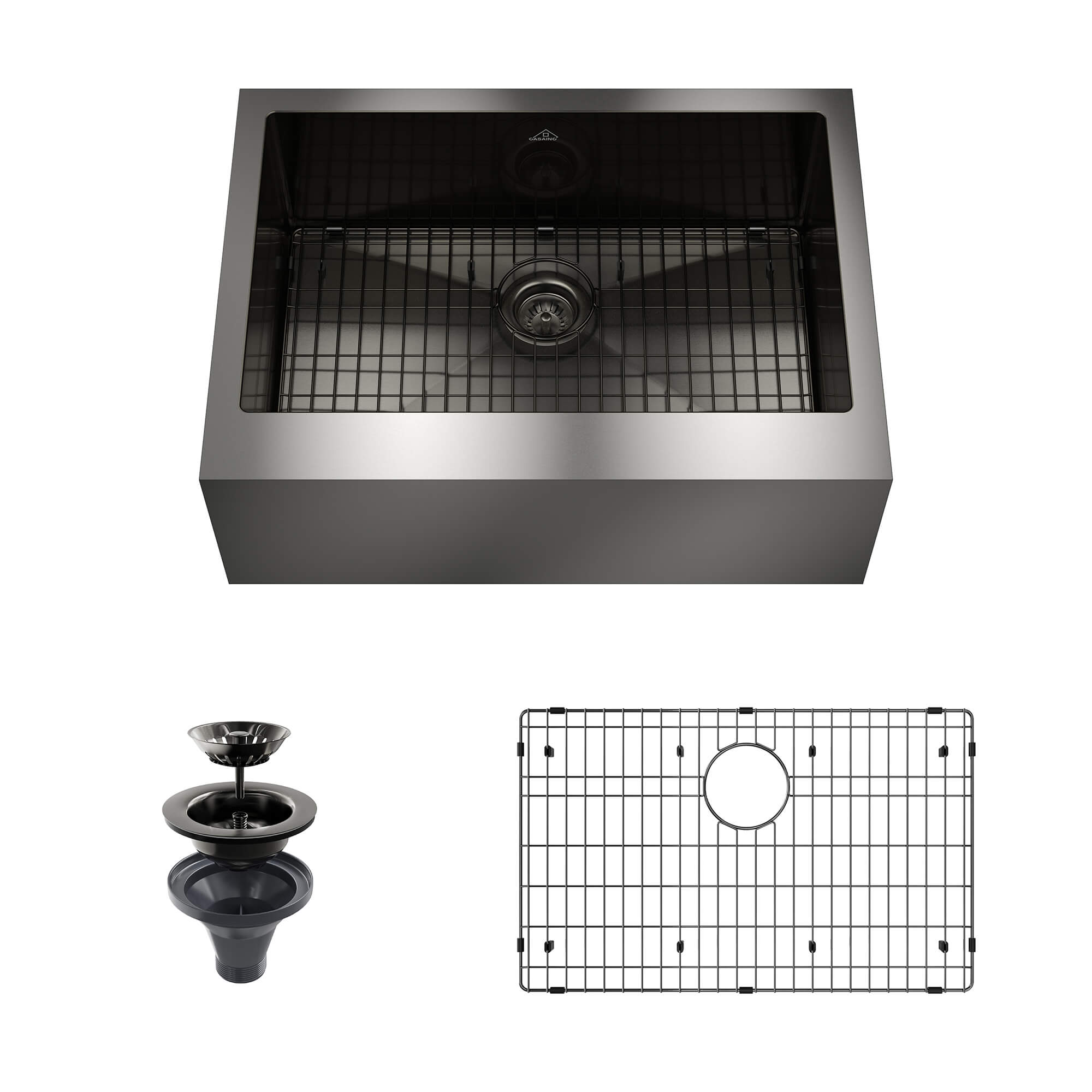 30"/33"/36" Premium 304 Stainless Steel Sink with PVD Finish with Quick Drainage & Silent Noise Reduction, Easy to Clean & Stylish